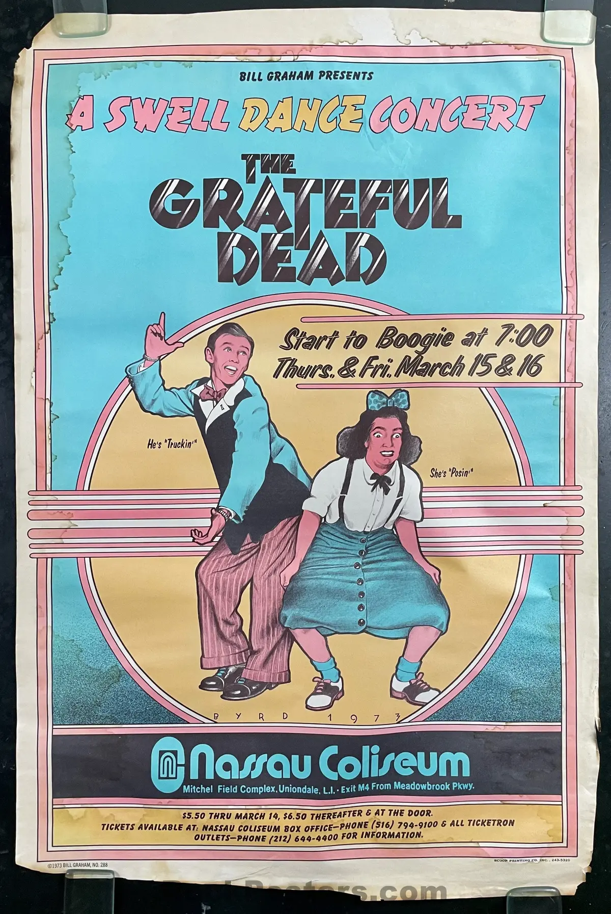 Auction - Aor 4.220 - Grateful Dead - 1973 Poster -  From Bill Graham Archives - Good 1