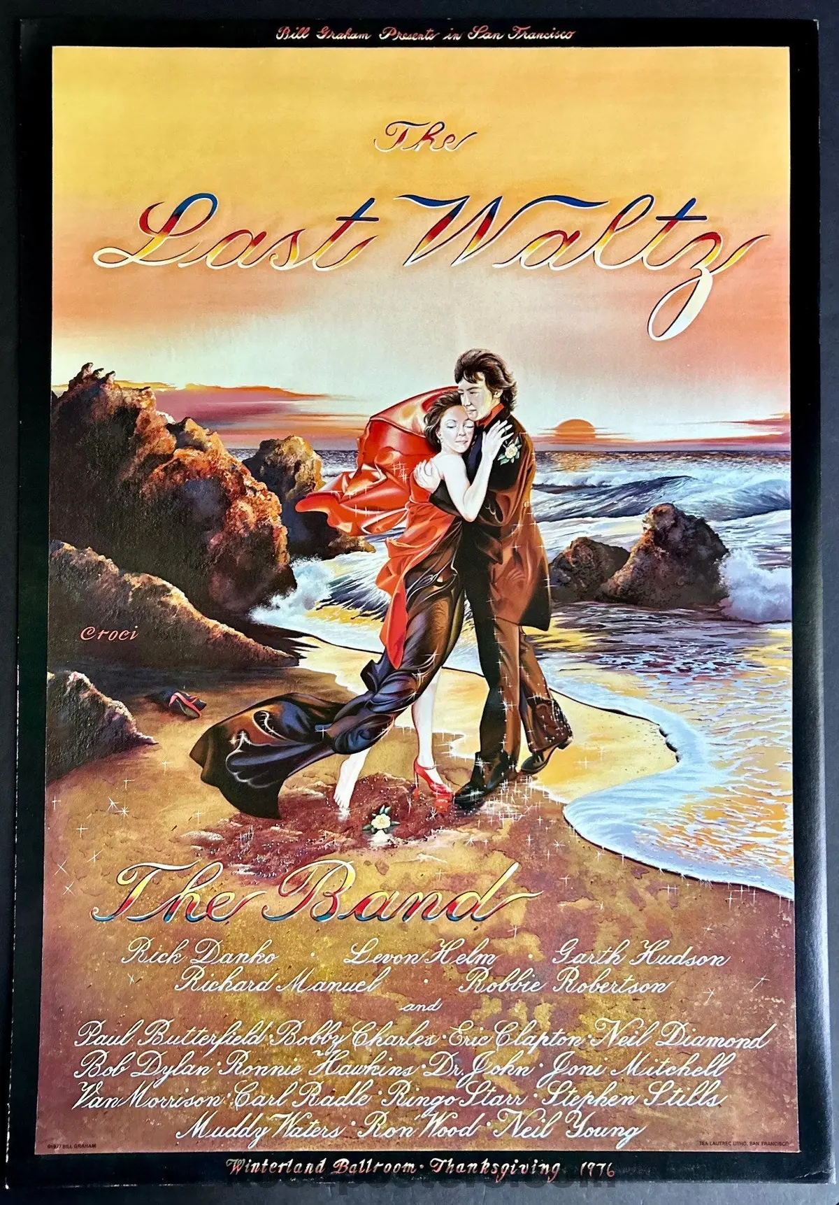 Auction - Aor 4.46 - The Band - The Last Waltz - 1976 Poster - Winterland - Excellent 1