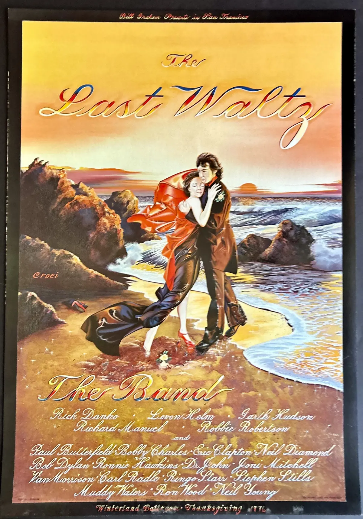 Auction - Aor 4.46 - The Band - The Last Waltz - 1976 Poster - Winterland - Excellent 1