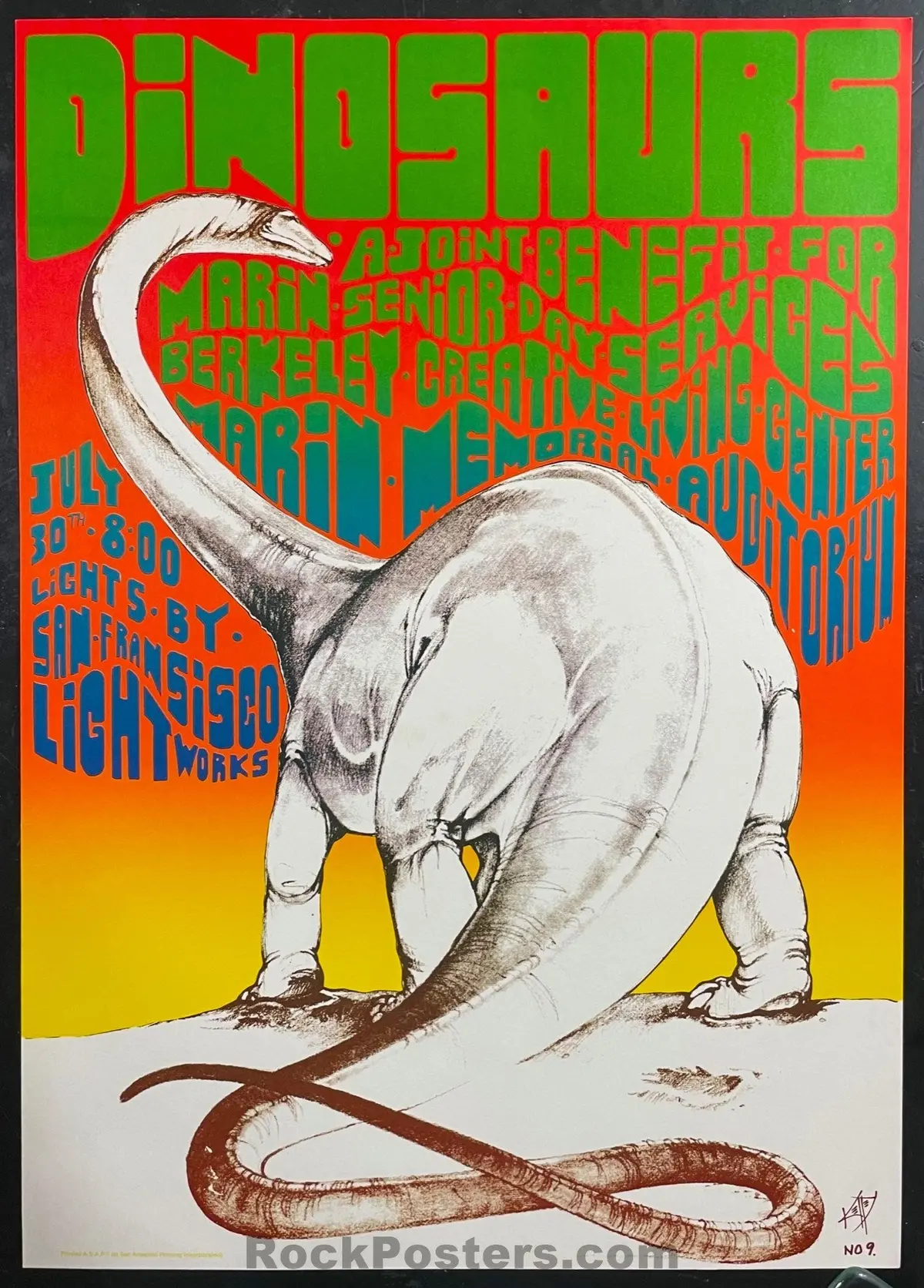 Auction - Aor 4.64 - Dinosaurs - Alton Kelley - Marin Memorial - 1984 Poster - Near Mint Minus 1