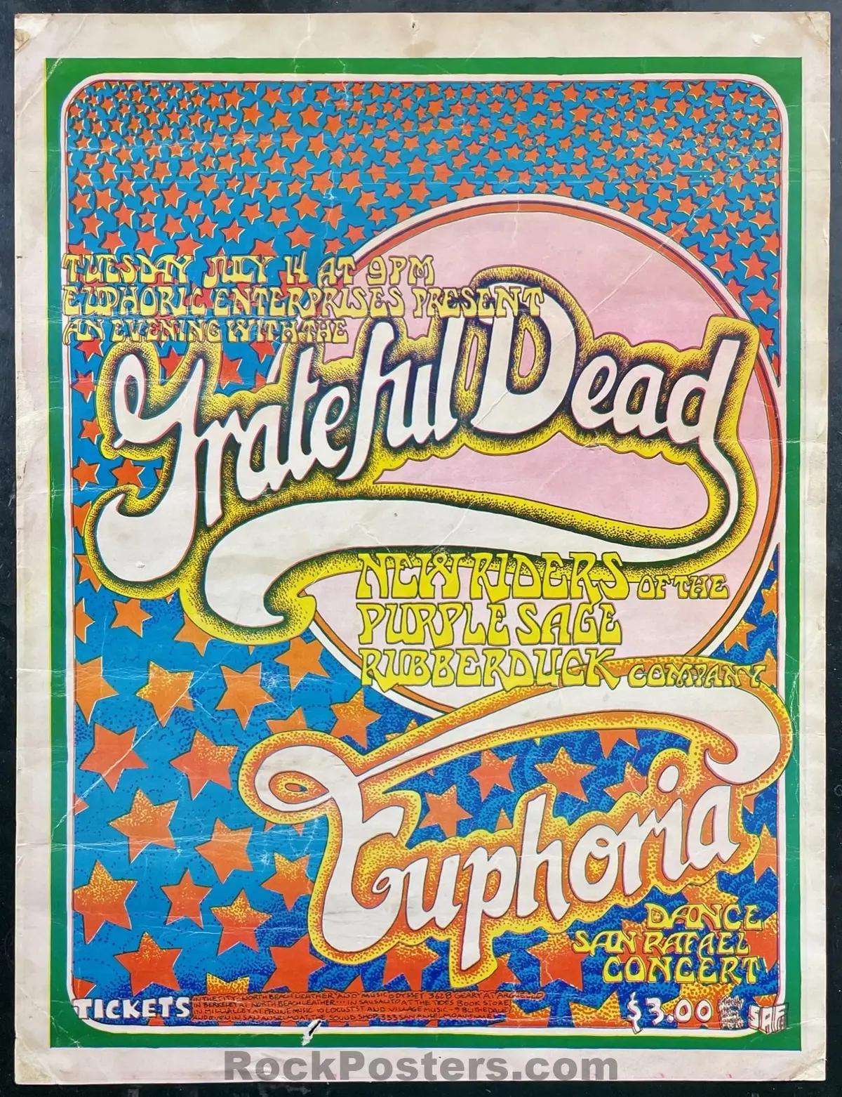 Auction - Aor 4.93 - Grateful Dead - Euphoria - San Andreas Fault - 1970 Poster - Good 1