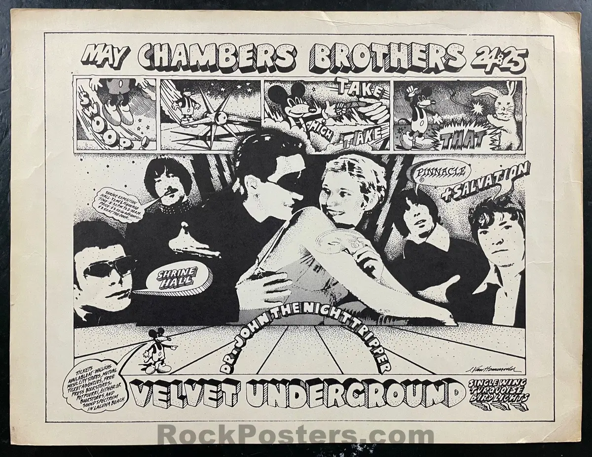 Auction - Aor Pg. 254 - Velvet Underground -  1968 Poster - La Shrine Hall -  Excellent 1