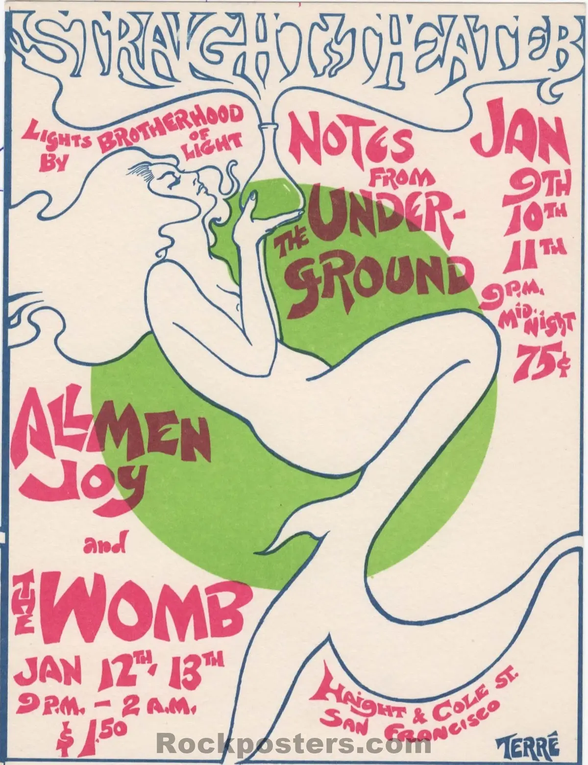 Auction - Allmen Joy  - Terre' - 1968 Handbill - Straight Theater - Near Mint 1