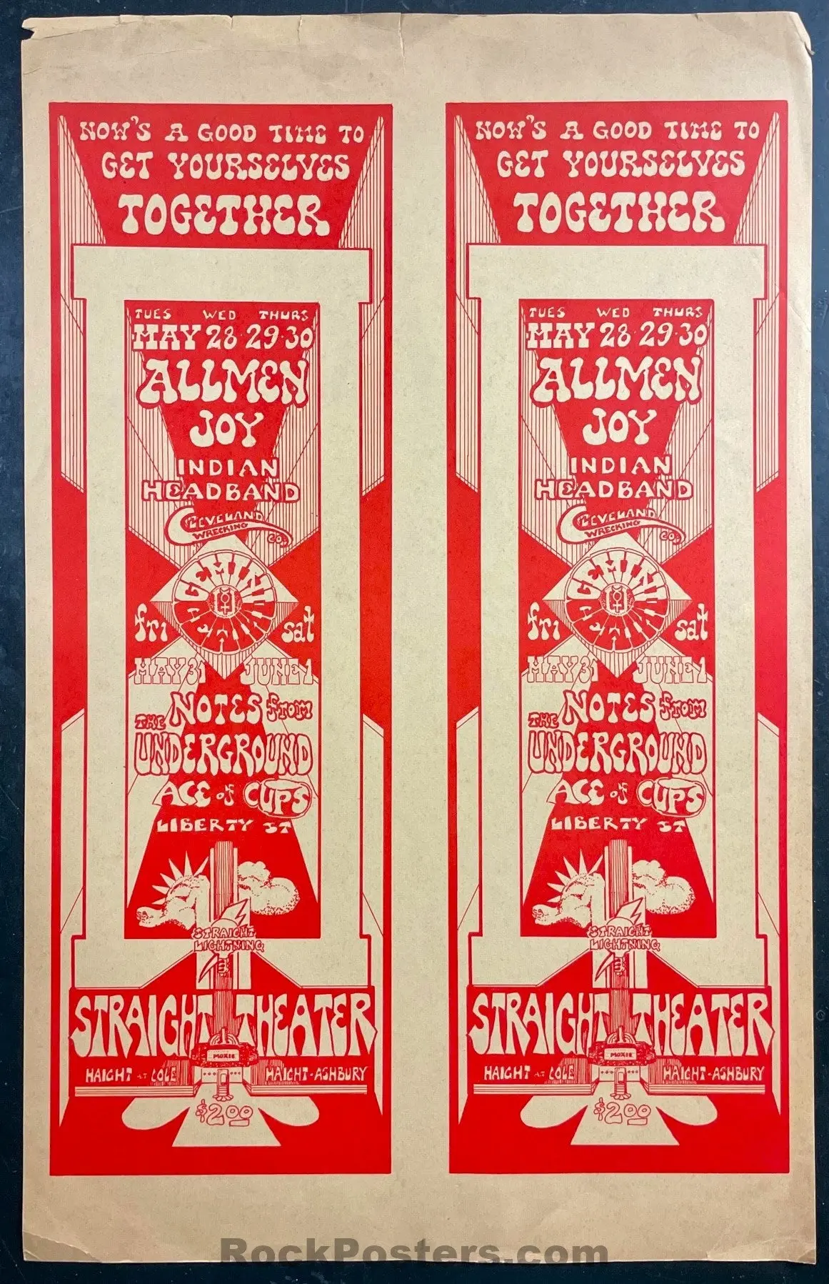 Auction - Ace Of Cups - "Gemini" - Straight Theater - 1968 Poster - Very Good 1