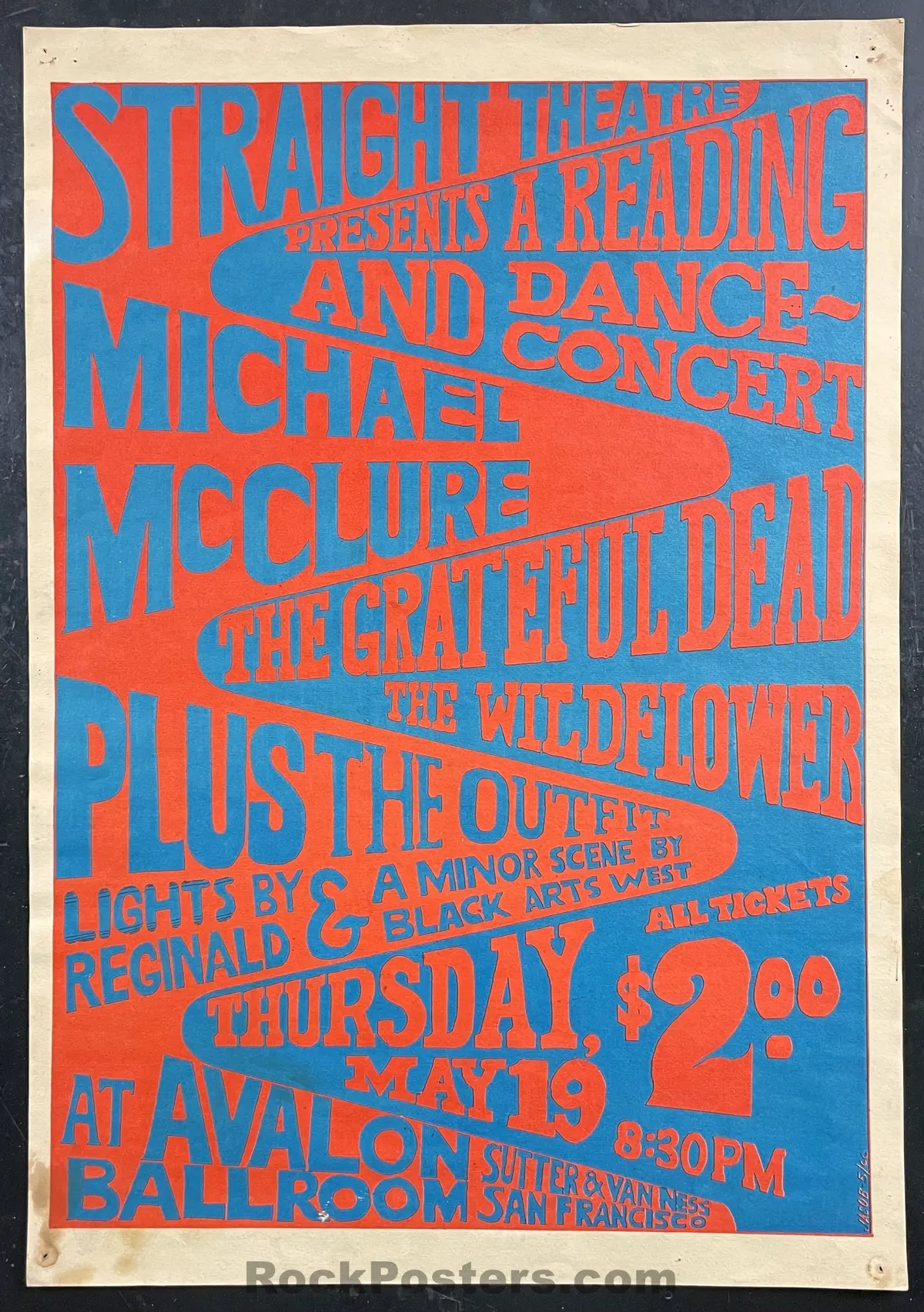 Auction - Aor  2.16 - Grateful Dead - Avalon Ballroom - 1966 Poster - Excellent 1