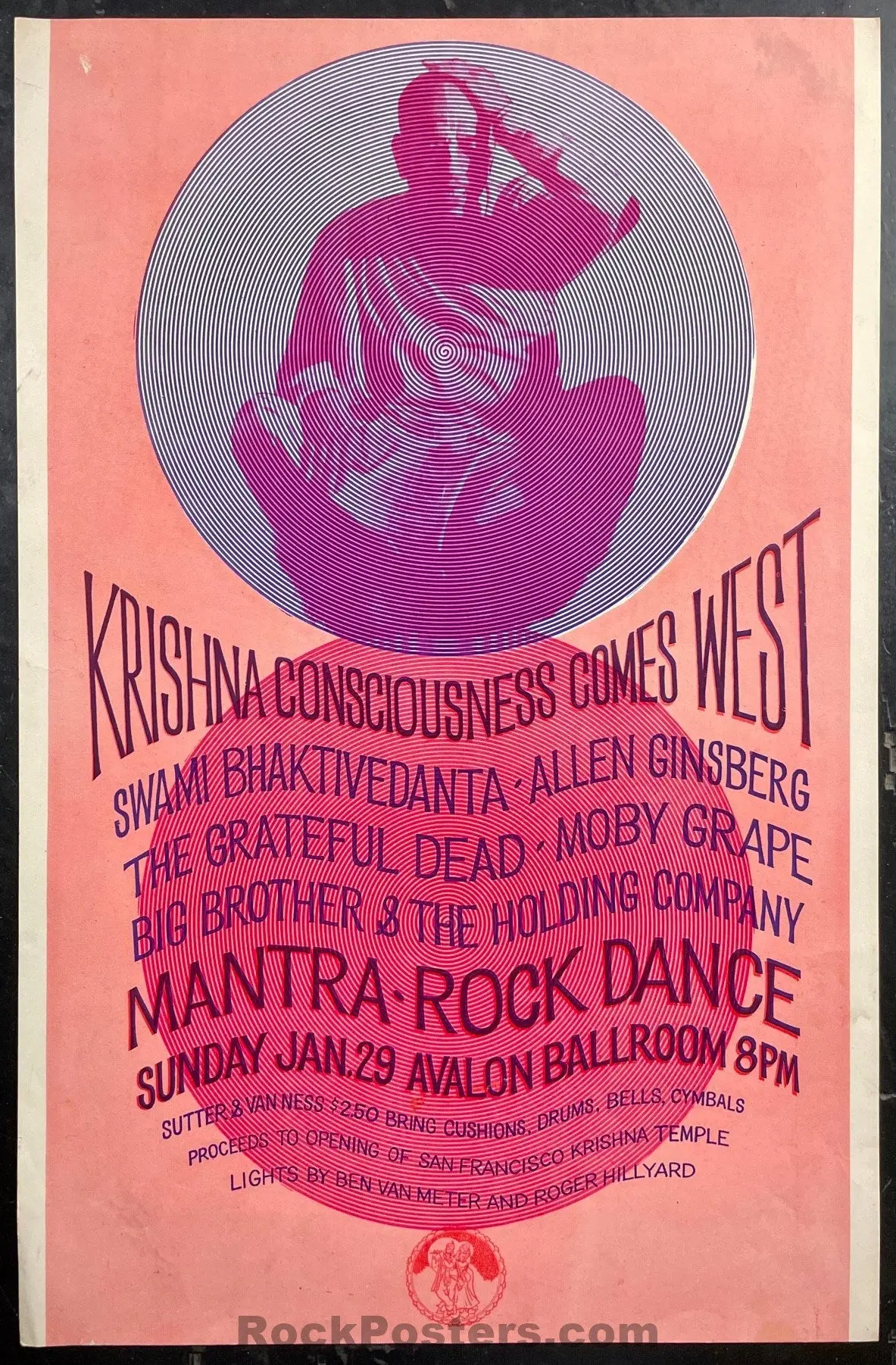 Auction - Aor 2.18 - Grateful Dead Allen Ginsberg - Krishna Consciousness - Avalon Ballroom - 1967  Poster - Excellent 1