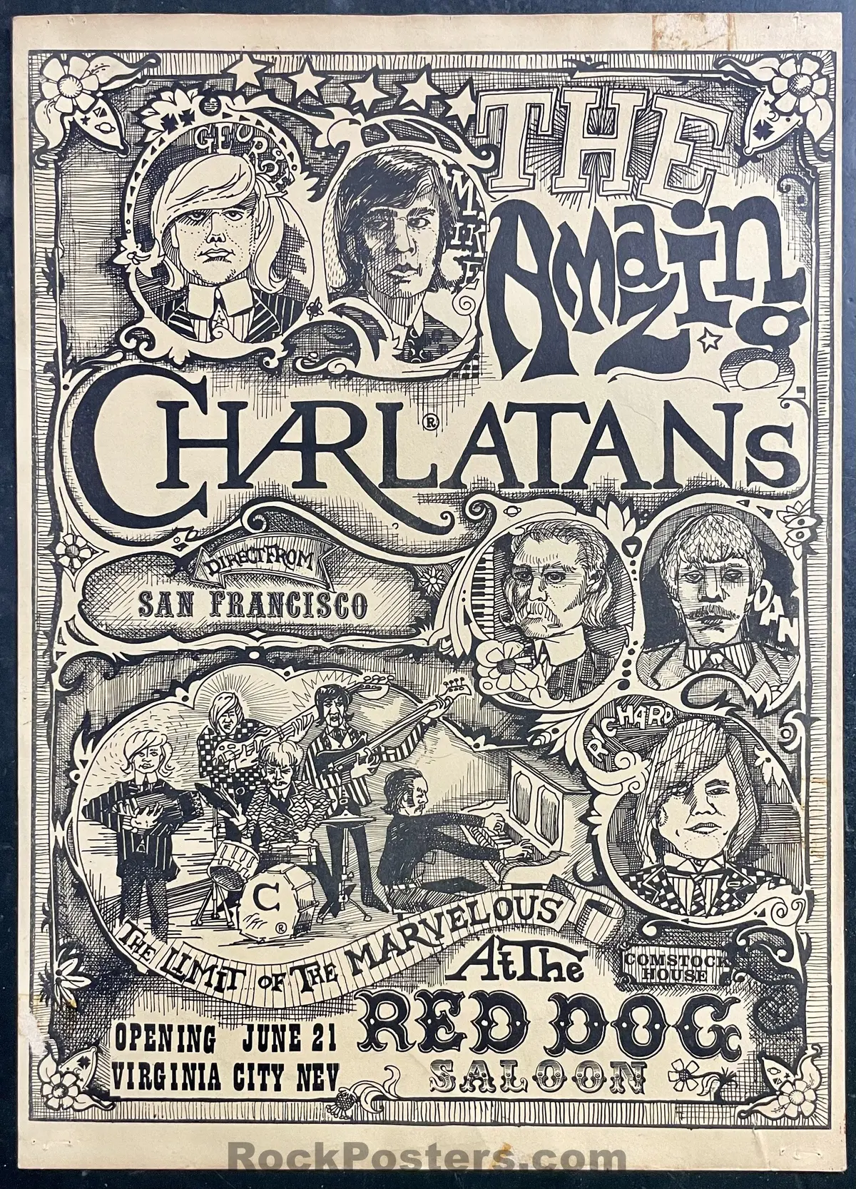 Auction - Aor 2.1 - "The Seed" - Charlatans - 1965 Poster - Red Dog Saloon - Excellent 1