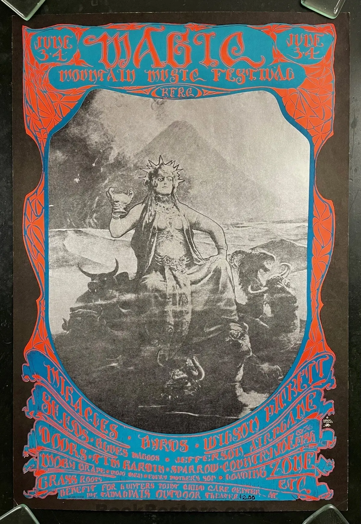Auction - Aor 2.319 - Doors/Seeds - Jefferson Airplane - Magic Mtn. Festival - 1967 Poster - Excellent 1
