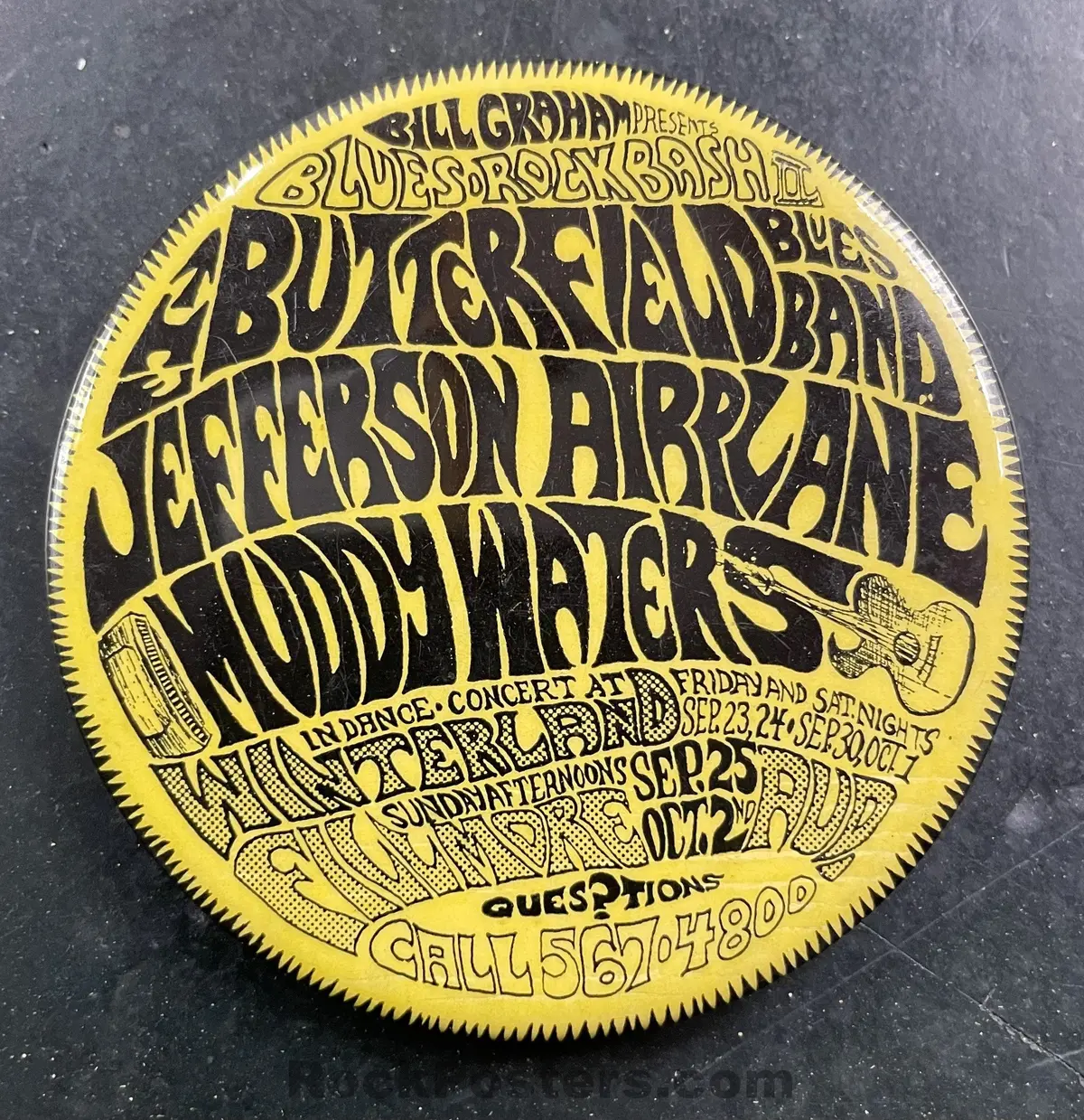 Auction - Aor 2.53 - Bg-29 - Jefferson Airplane - 1966 Promo Button - Near Mint 1