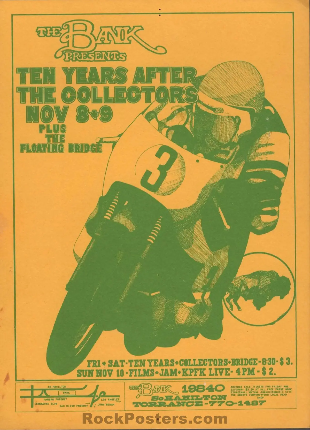 Aor 3.91 Alt. - Ten Years After - November 1968 Handbill - The Bank - Very Good 1