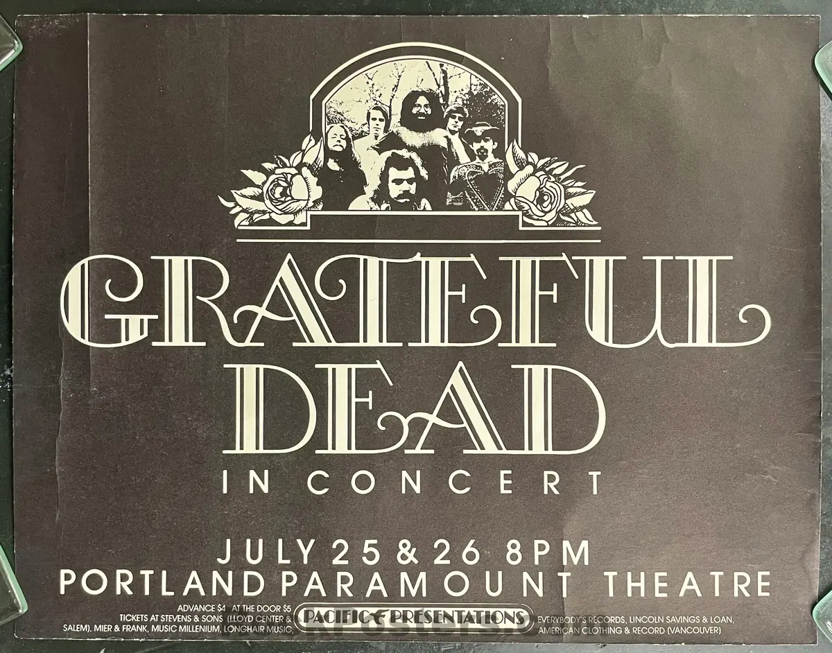 Auction - Aor 4.141 - The Grateful Dead - 1972 Poster - Portland Paramount - Very Good 1