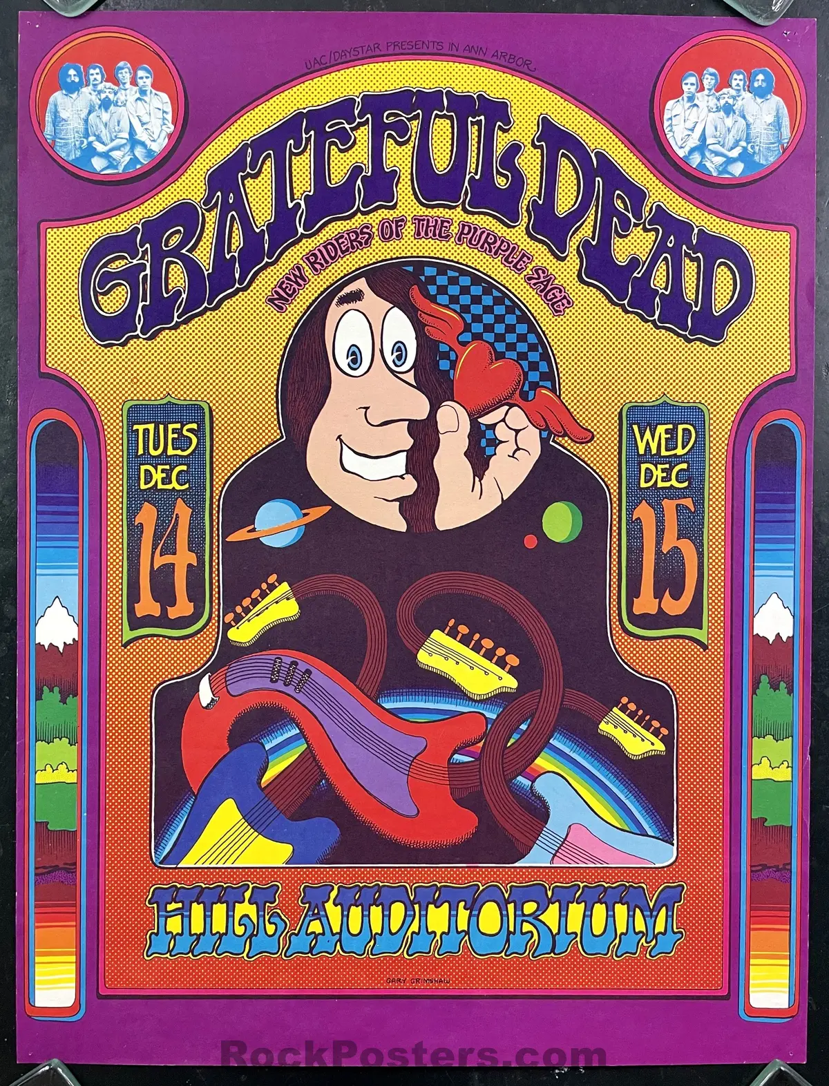 Auction - Aor 4.187 - Grateful Dead - Gary Grimshaw - 1971 Poster - Hill Auditorium - Excellent 1