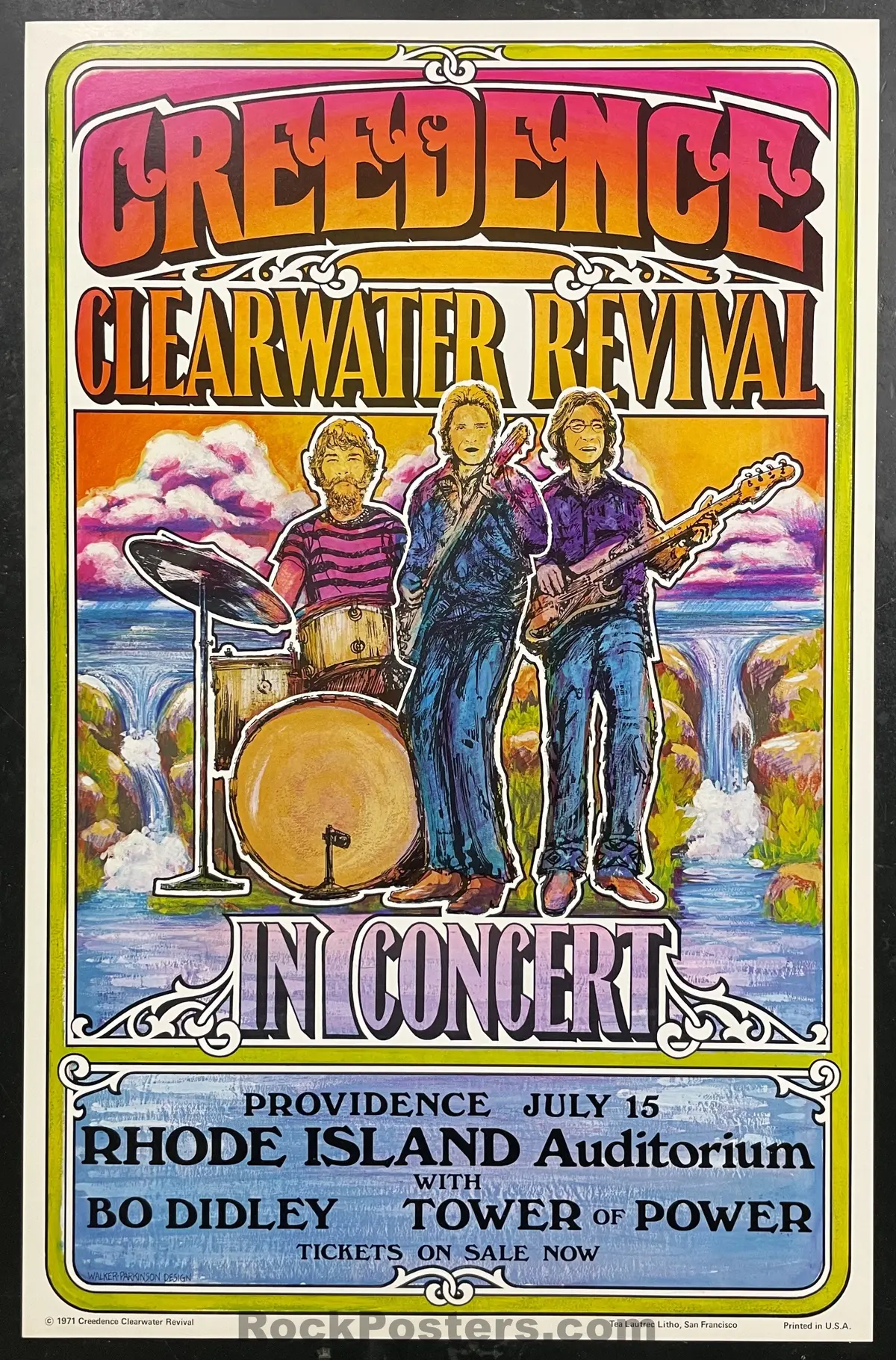 Auction - Aor 4.204 Alt. - Creedence Clearwater - 1971 Poster - Rhode Island - Near Mint Minus 1