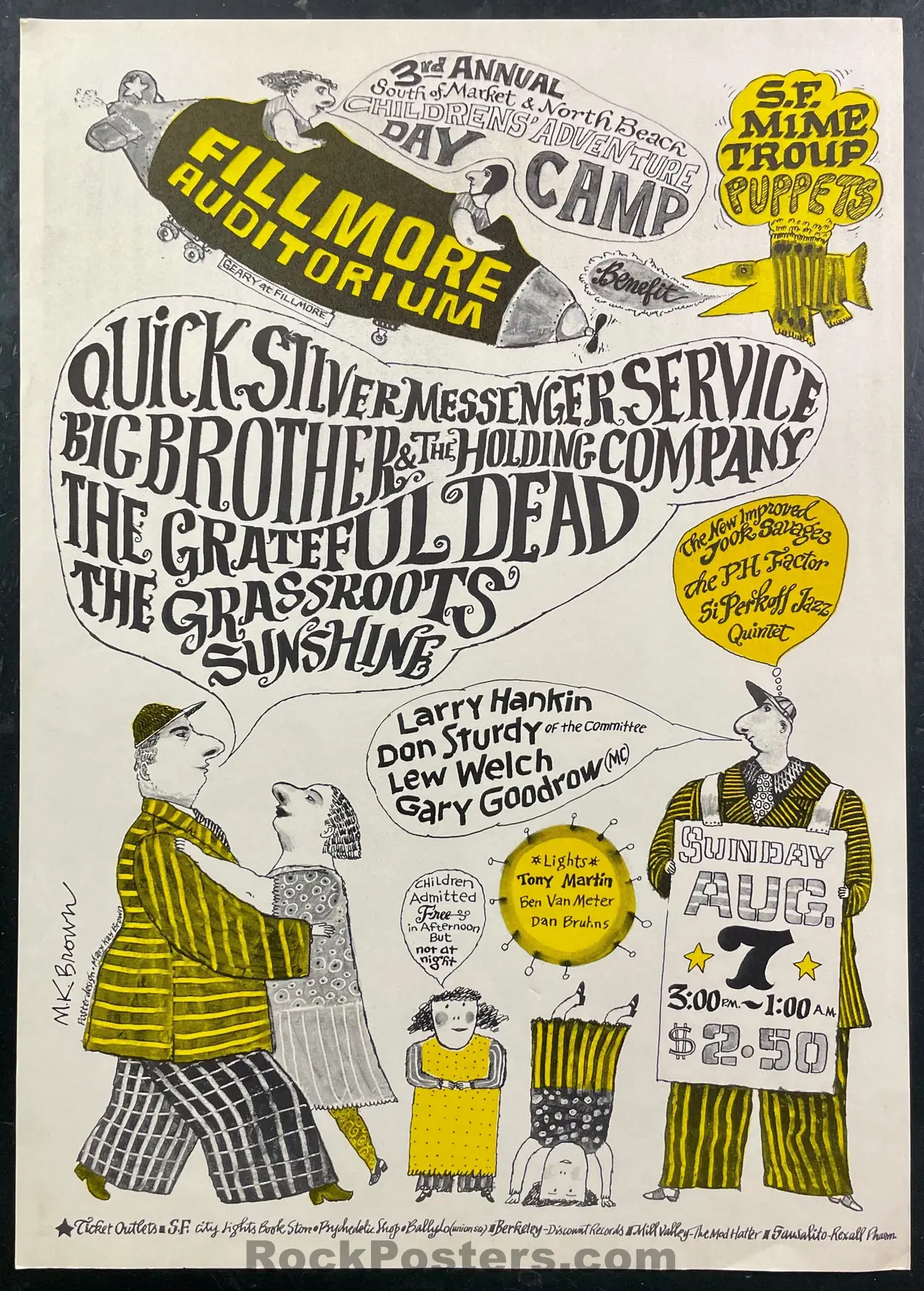 Auction - Aor 2.68 - Grateful Dead - Mary Kay Brown Signed - 1966 Poster - Fillmore Auditorium - Excellent 1