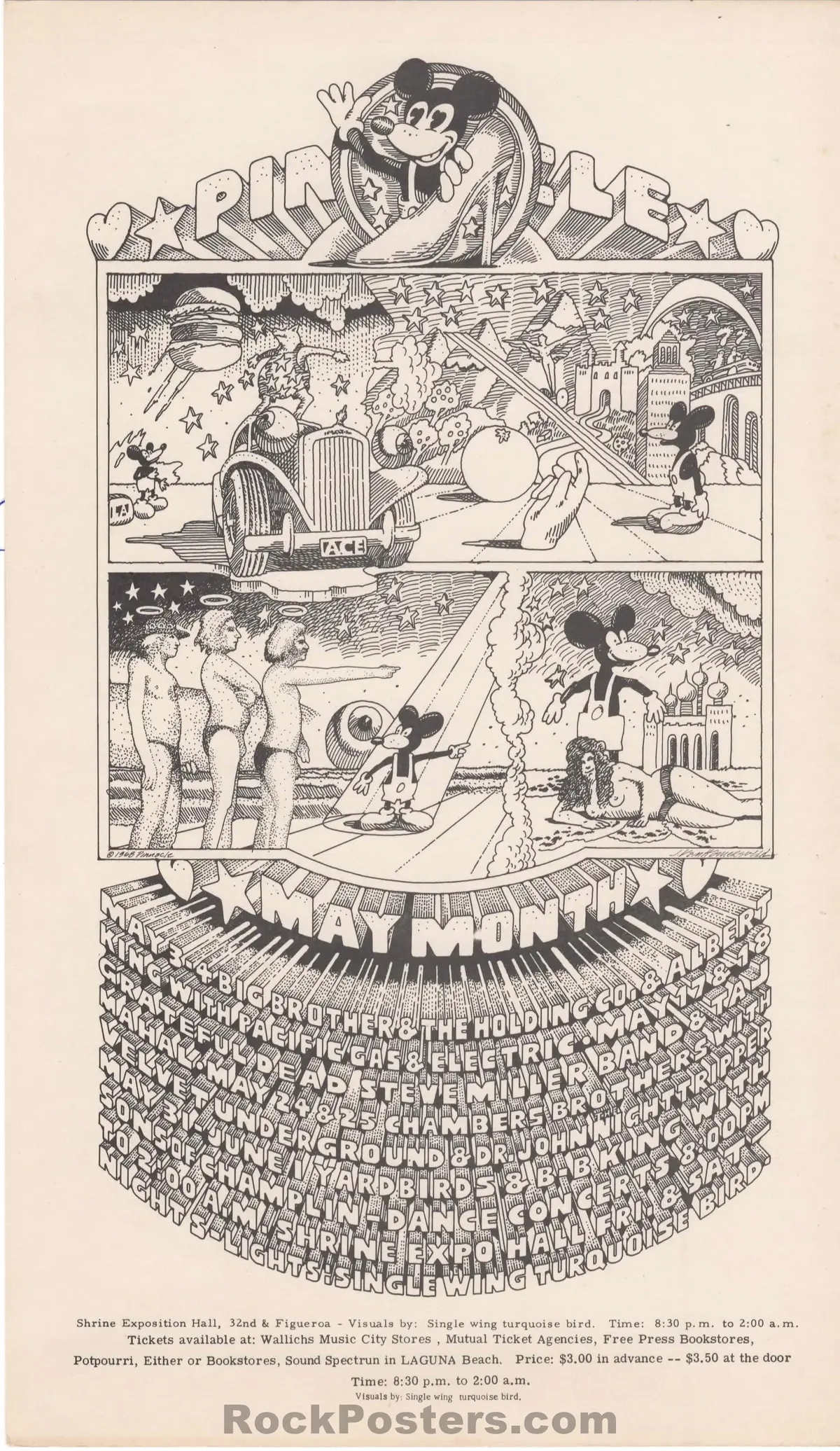 Auction - Aor Pg 255 R - Grateful Dead - Velvet Underground - 1968 Handbill - Shrine L.A. - Near Mint 1