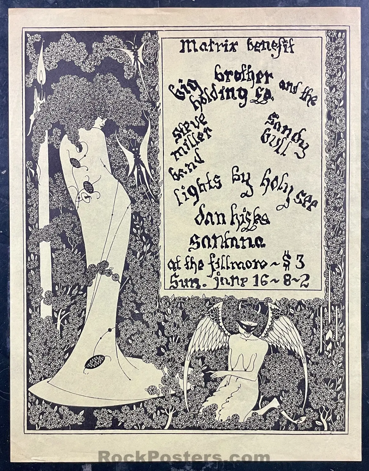 Auction - Art Of Fillmore Pg. 123 - Janis Joplin Santana - 1968 Handbill - Matrix Benefit @ Fillmore - Excellent 1