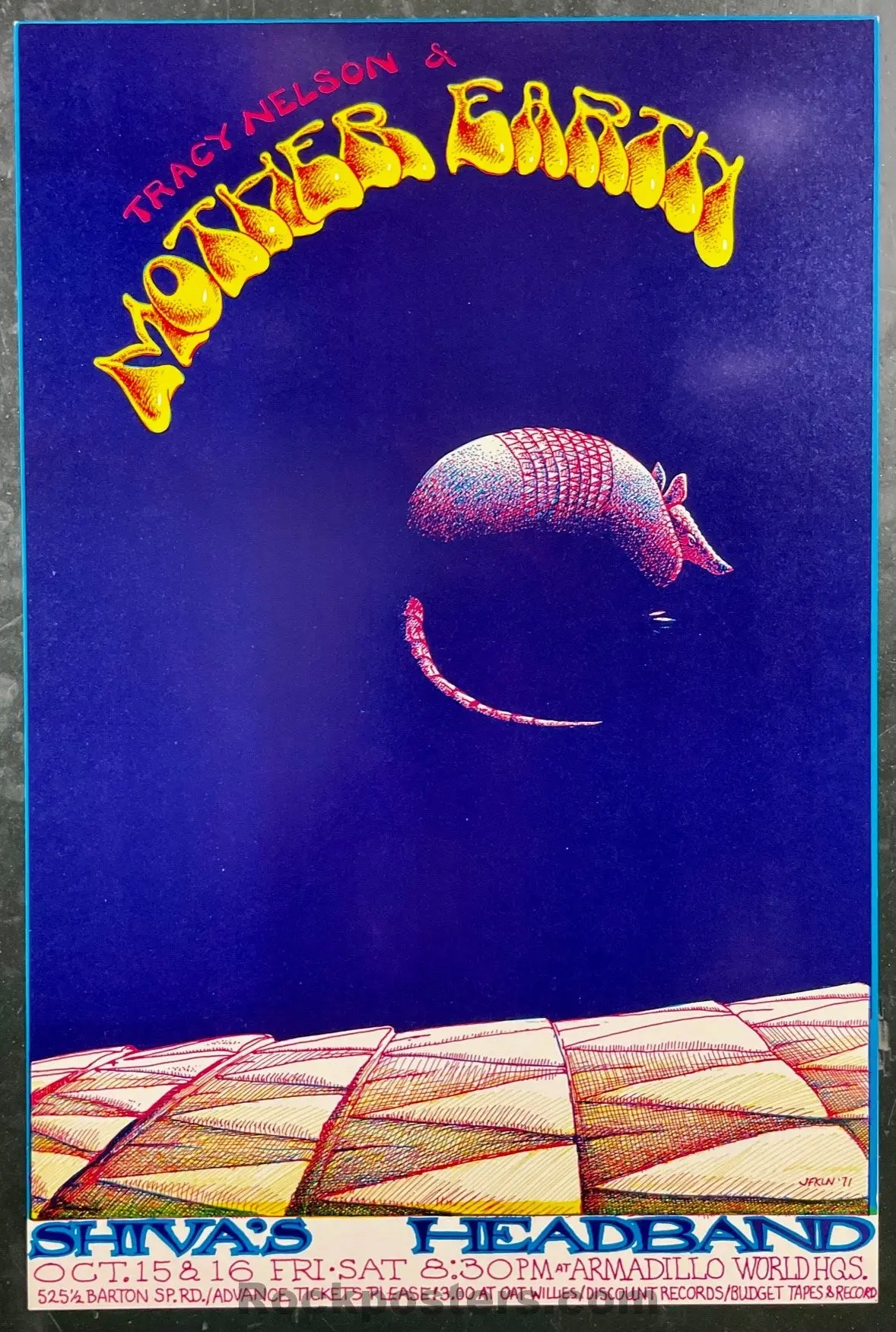 Auction - Aor 4.163 - Tracy Nelson & Mother Earth - Jim Franklin - 1971 Poster - Armadillo World Hq - Near Mint 1