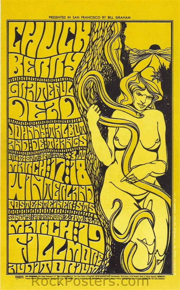 Bg-55 - Grateful Dead - Wes Wilson - 1967 Postcard - Winterland - Mint 1