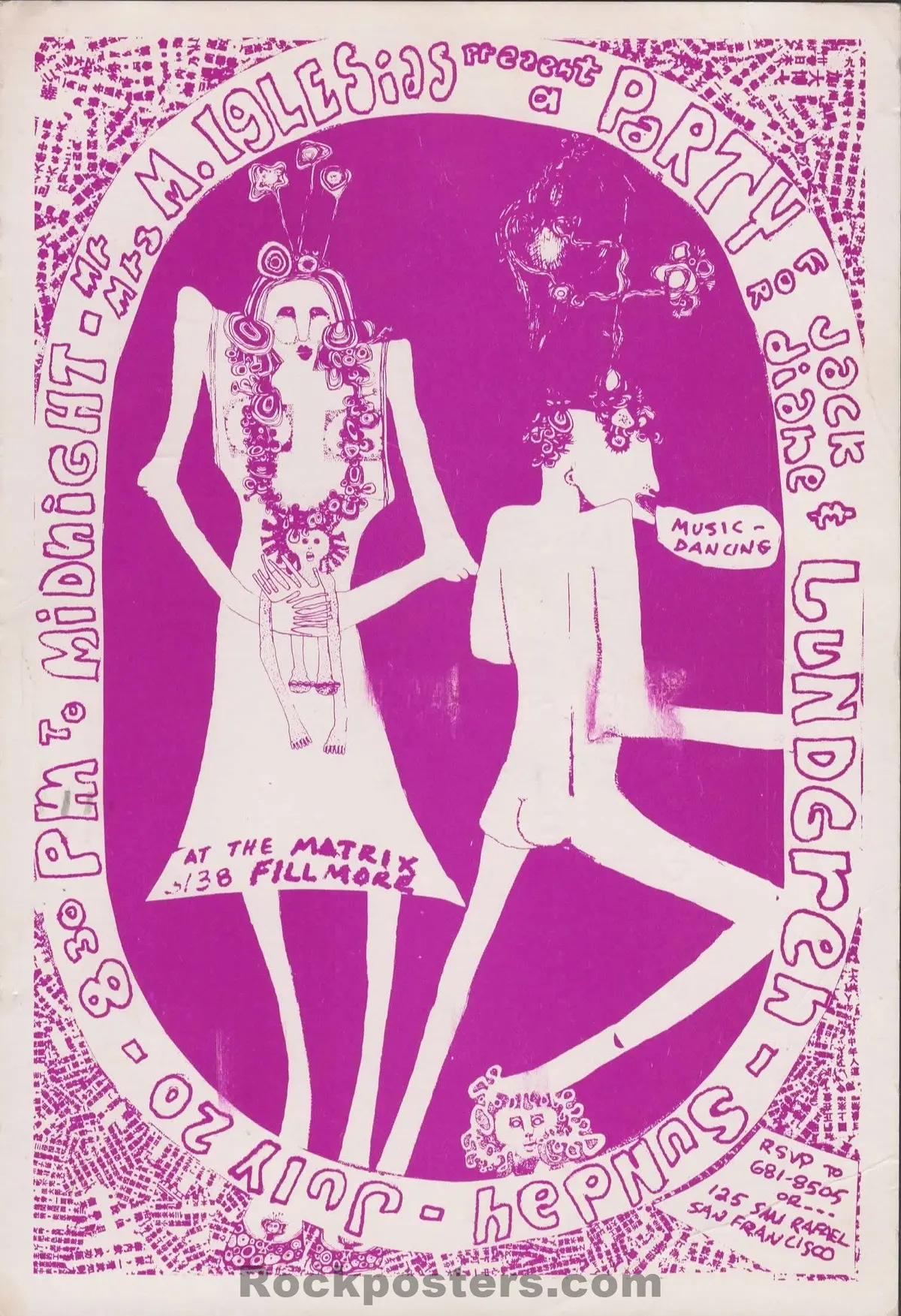 Auction - Bg-117 - Mari Tepper - 1969 Party Invitation - The Matrix - Excellent 1