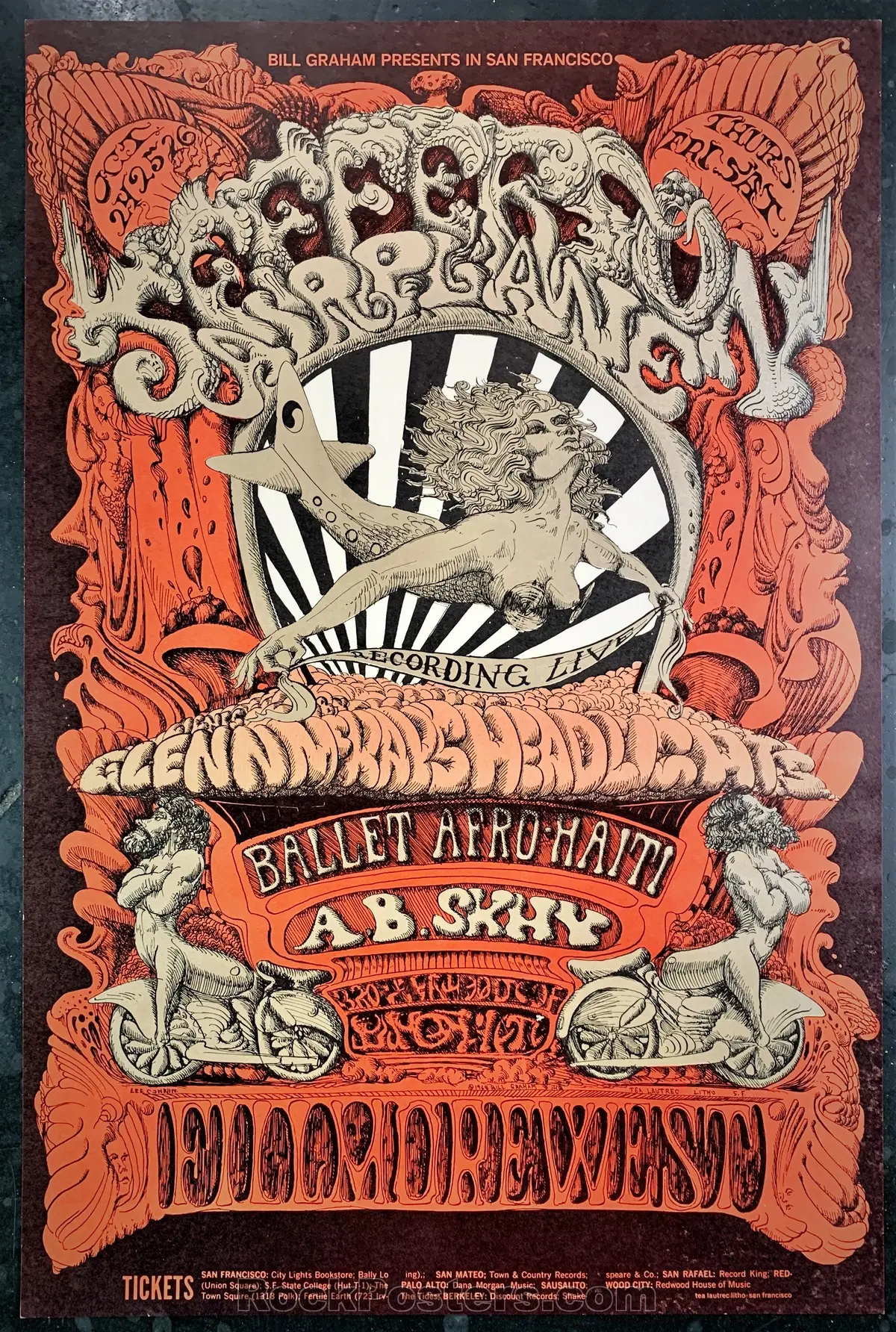 Auction - Bg-142 - Jefferson Airplane - Lee Conklin  - 1968 Poster - Fillmore West - Excellent 1