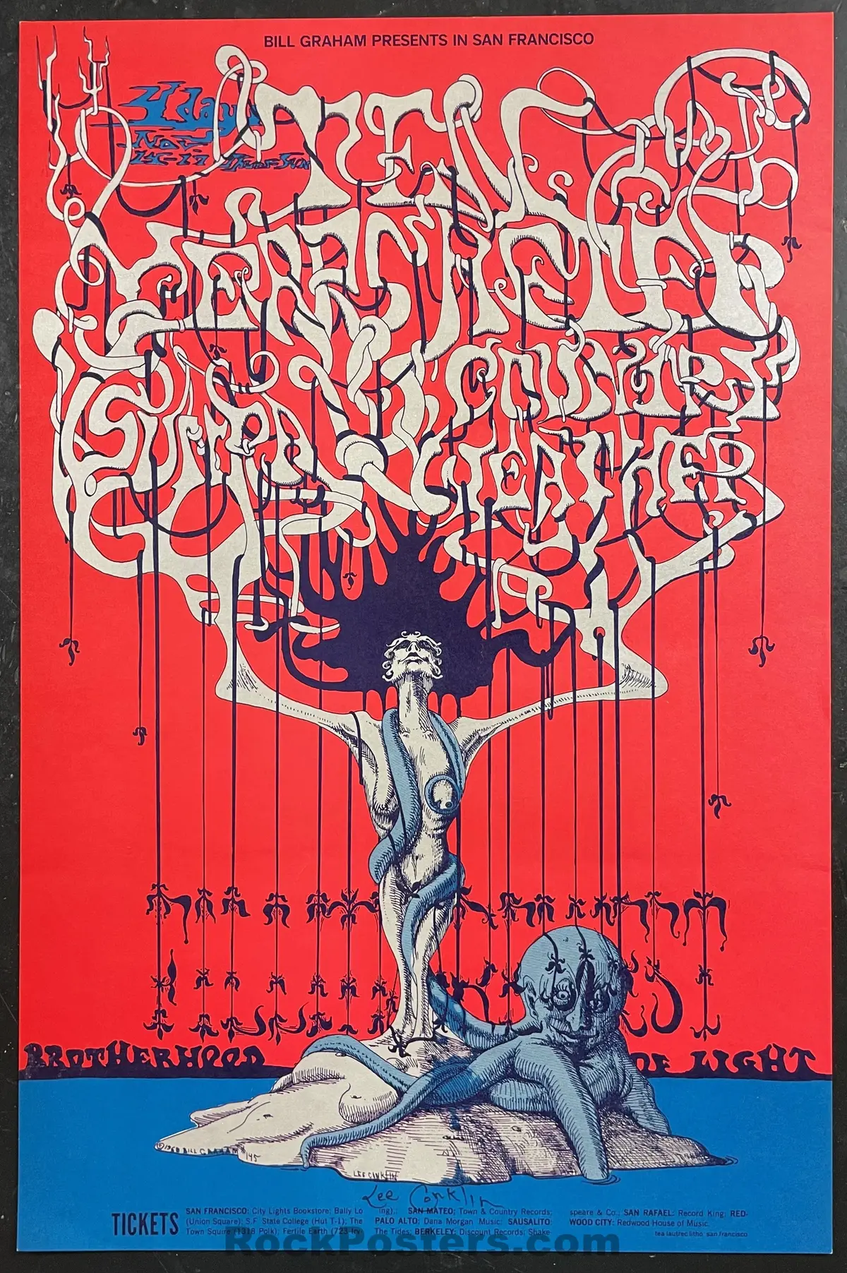 Auction - Bg-145 - Ten Years After - Lee Conklin Signed - 1968  Poster - Fillmore West - Excellent 1