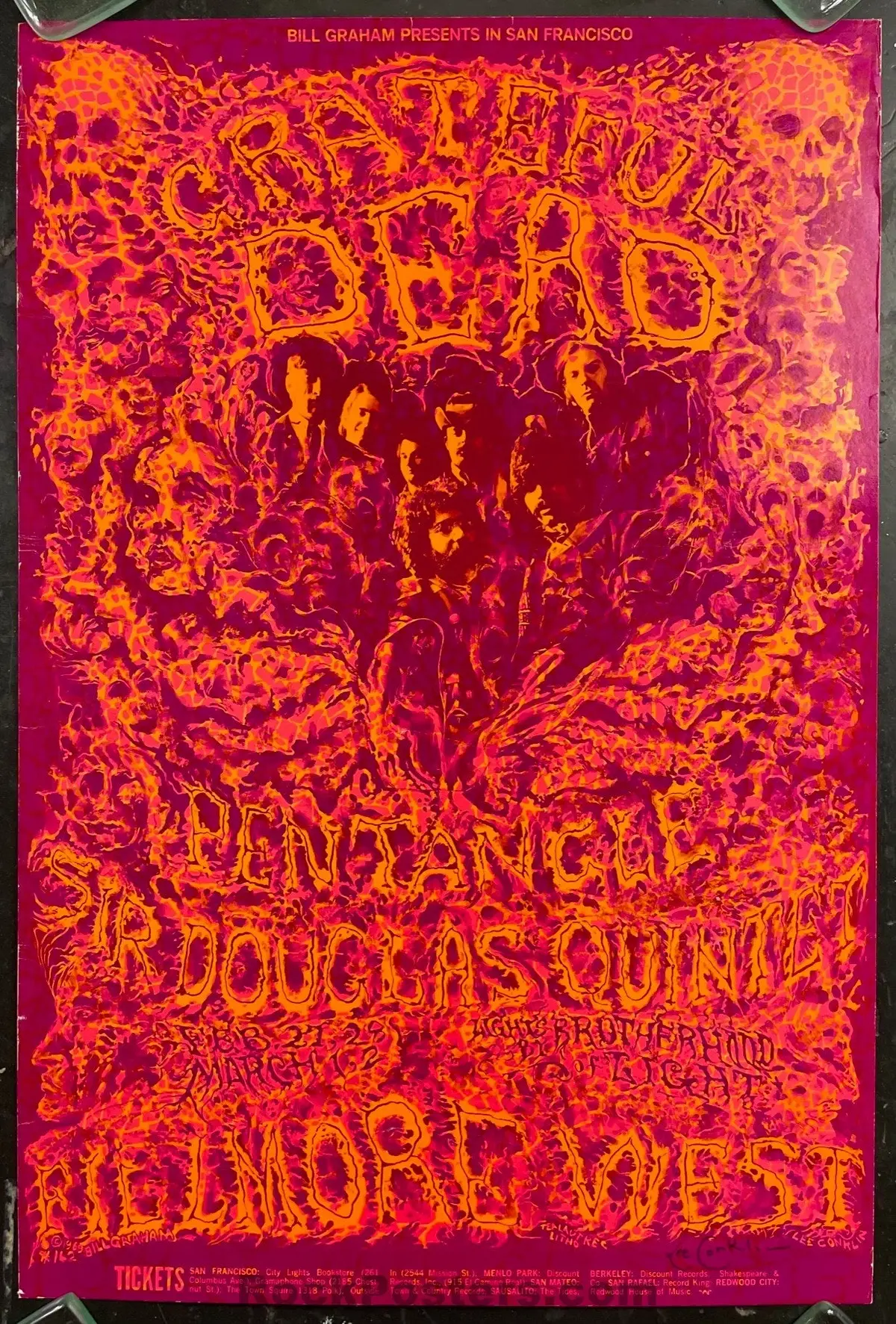 Auction - Bg-162-Rp-2 - Grateful Dead - Lee Conklin Signed - Fillmore West  - 1969 Poster - Excellent 1