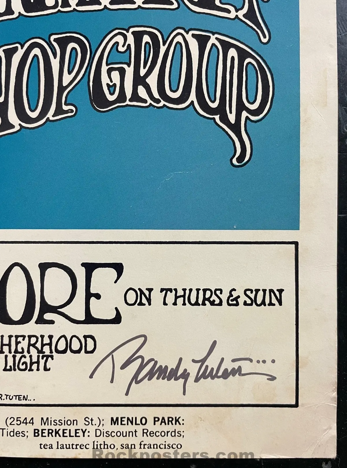 Auction - Bg-171 - Grateful Dead - Jefferson Airplane - Randy Tuten Signed - 1969 Poster - Winterland - Very Good 2