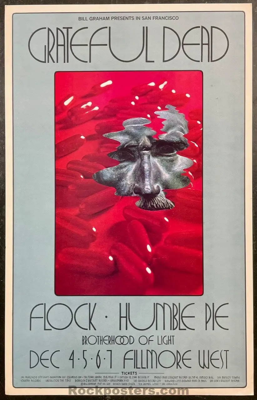 Auction - Bg-205 - Grateful Dead - David Singer - 1969 Poster - Fillmore West - Very Good 1