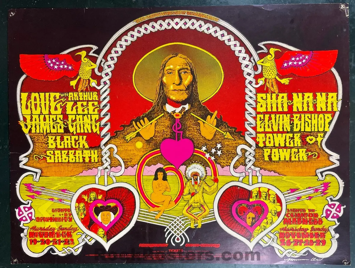 Auction - Bg-257/258 - Black Sabbath James Gang -  Norman Orr Signed - Fillmore West - 1970 Concert Poster - Excellent 1