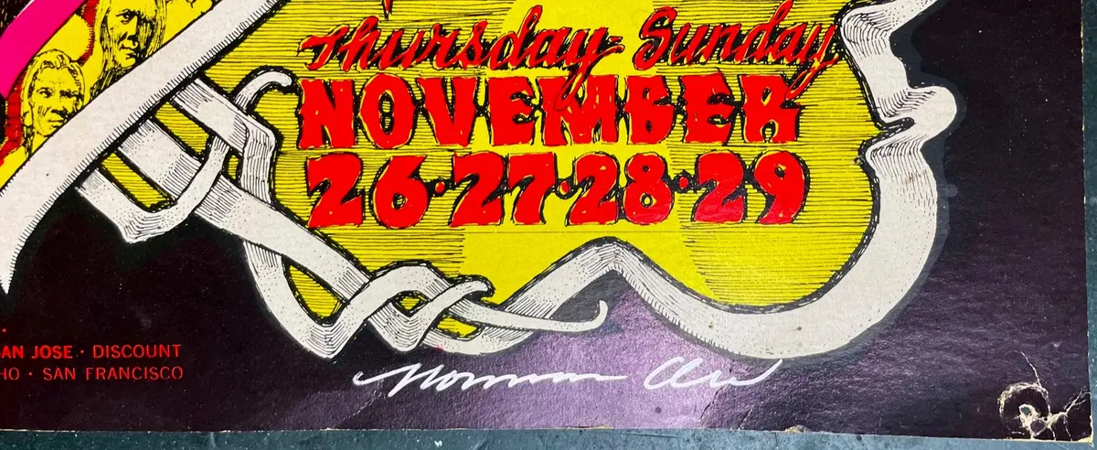 Auction - Bg-257/258 - Black Sabbath James Gang - Norman Orr Signed - Fillmore West - 1970 Concert Poster - Excellent 2