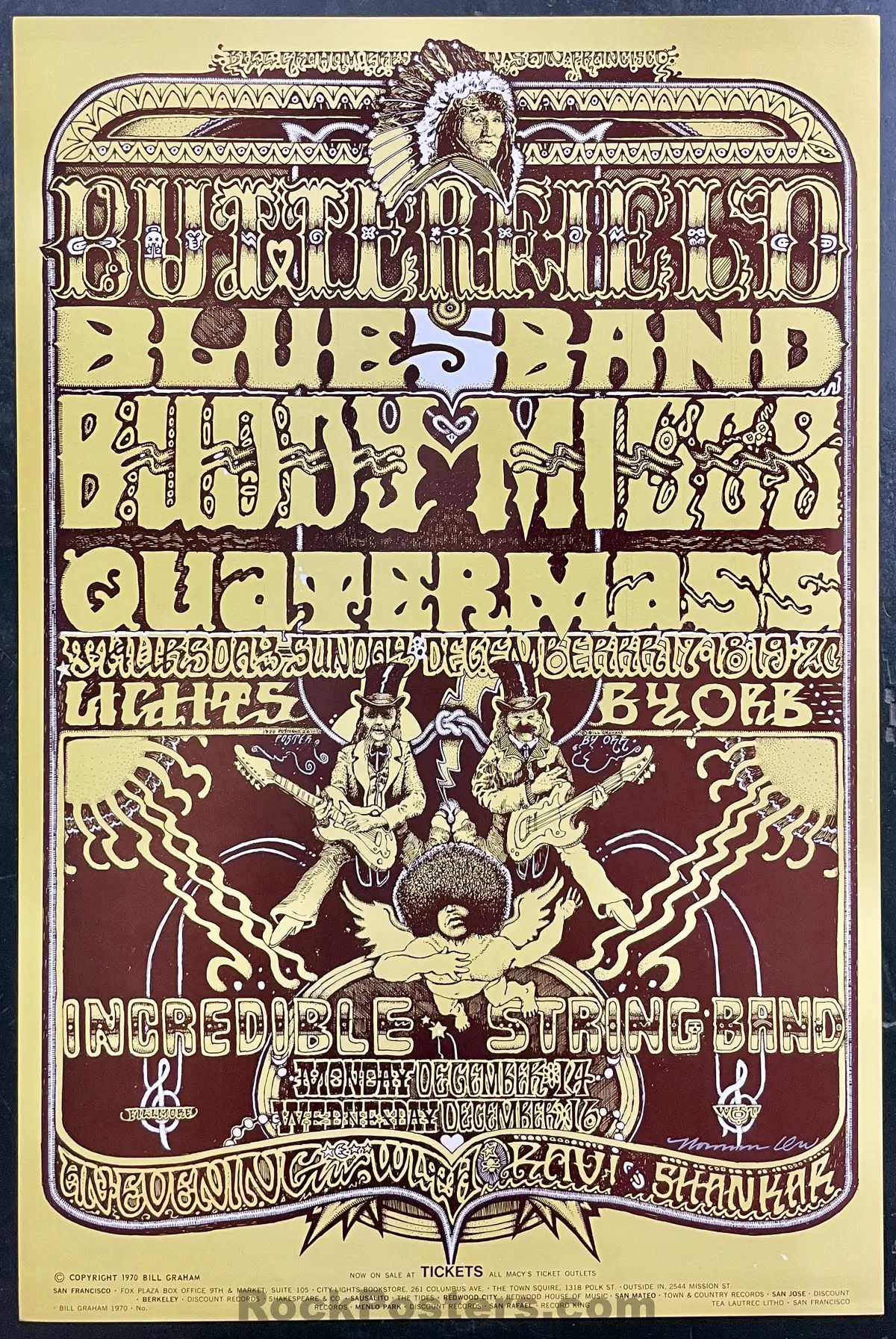 Auction - Bg-261 - Butterfield Blues Band - Norman Orr Signed - 1970 Poster - Fillmore West - Near Mint Minus 1
