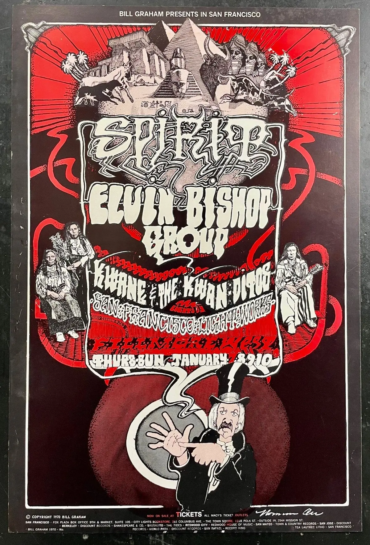 Auction - Bg-265  - Spirit - Norman Orr Signed - 1971 Poster - Fillmore West - Excellent 1