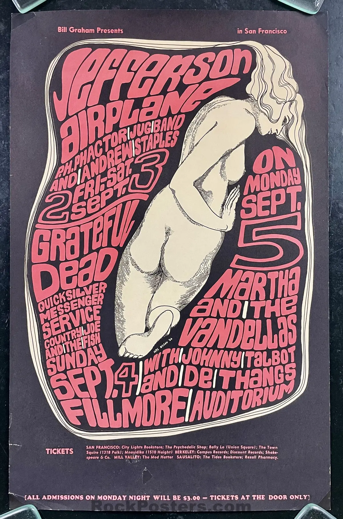 Auction - Bg-26 - Grateful Dead -  Wes Wilson - Fillmore Auditorium - 1966 Poster - Excellent 1