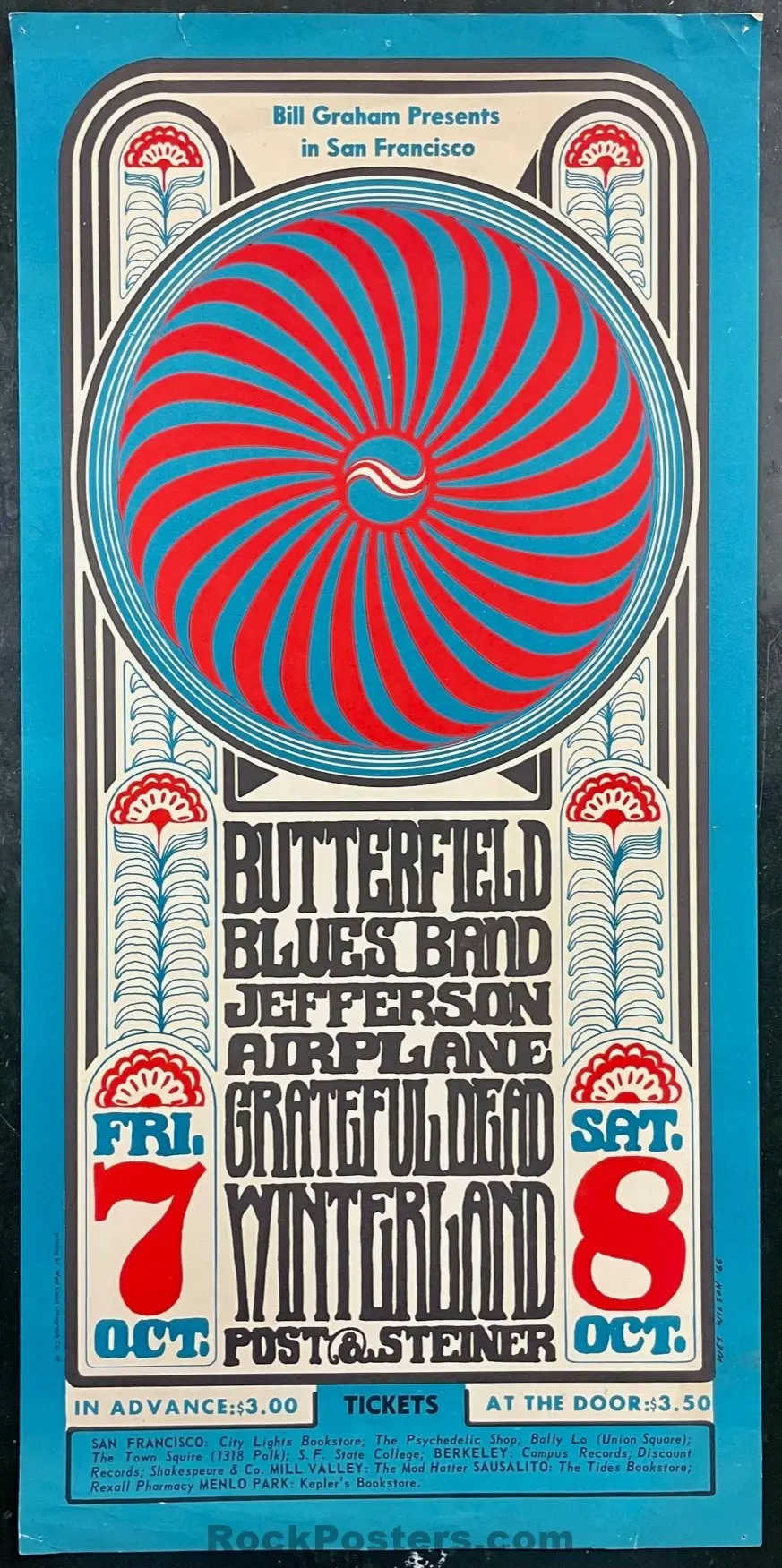 Auction - Bg-30 - Grateful Dead - Wes Wilson - Fillmore Auditorium - 1966 Poster - Very Good 1