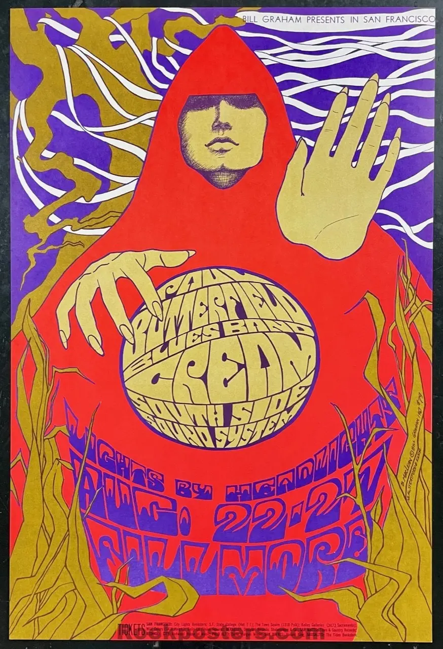 Auction - Bg-79 - Cream Eric Clapton - Bonnie Maclean - 1967 Poster - Fillmore Auditorium - Near Mint Minus 1