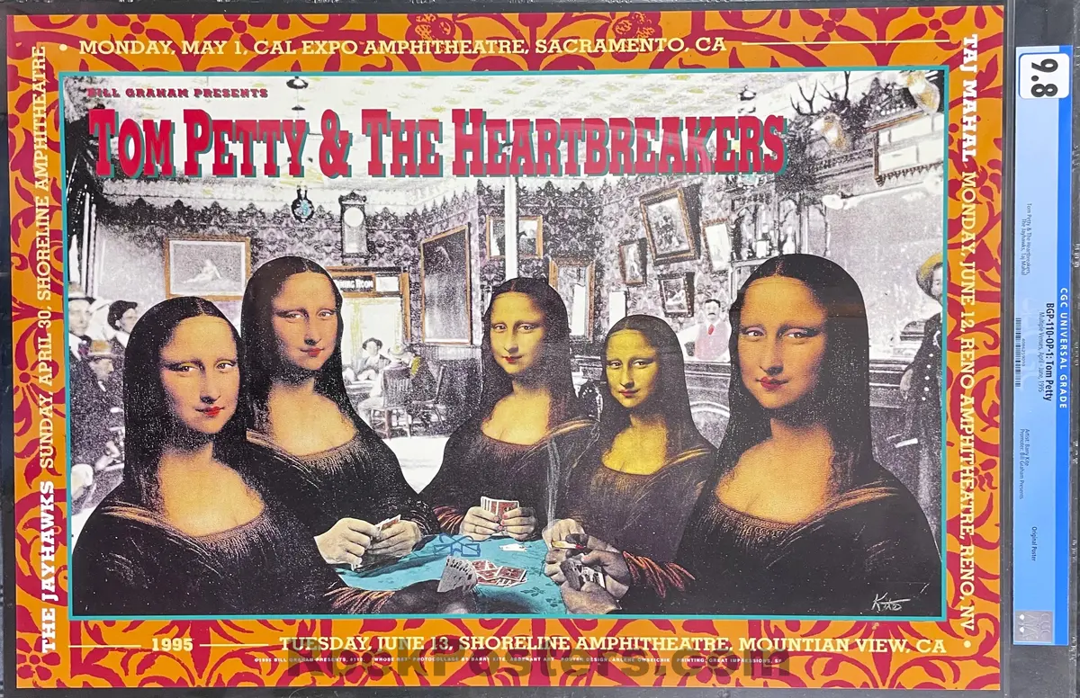 Auction -  Bgp-110 - Tom Petty & Heartbreakers - 1995 Poster - Mountain View - Cgc Graded 9.8 1