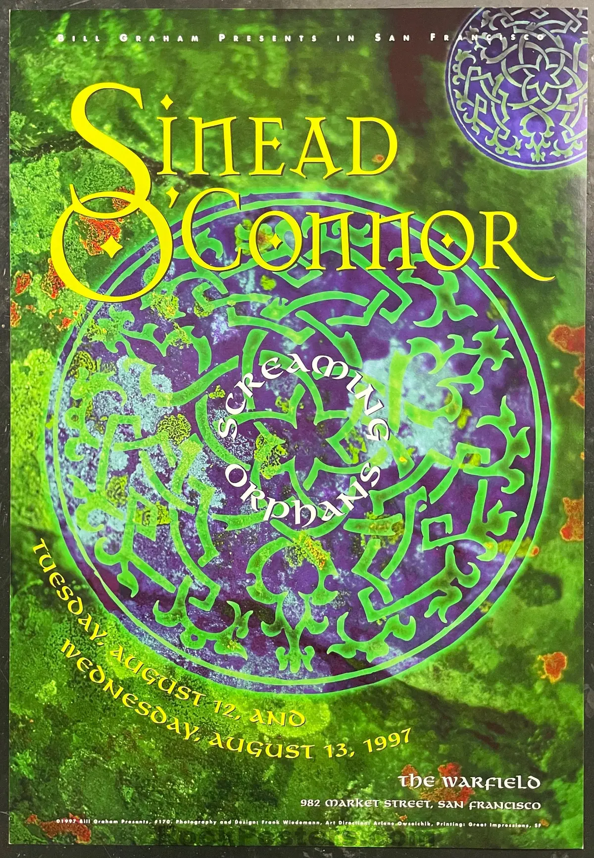 Bgp-170 - Sinead O'connor - 1997 Poster - Warfield Theater - Near Mint 1