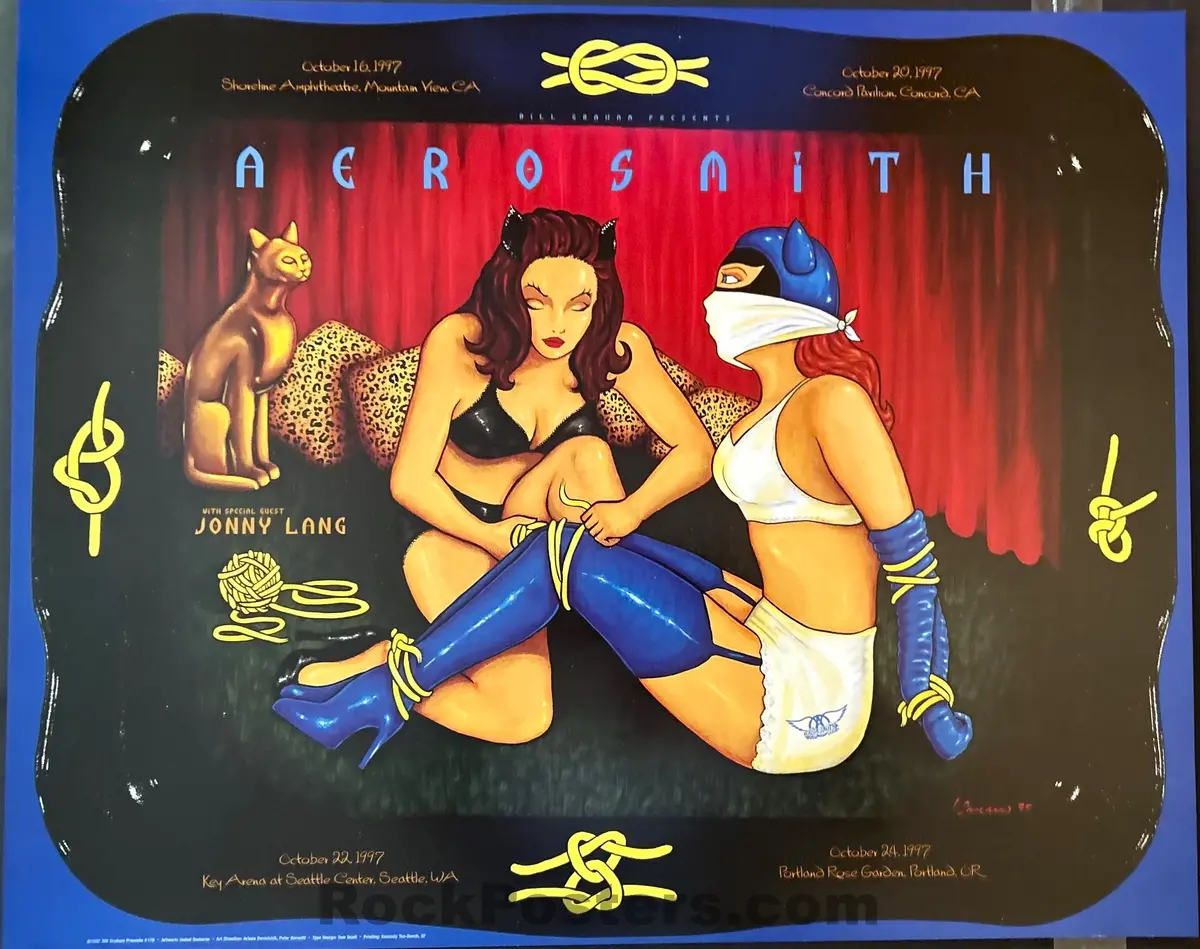 Auction - Bgp-178 - Aerosmith/Jonny Lang - 1996 Poster - Shoreline Amphitheater - Mint 1