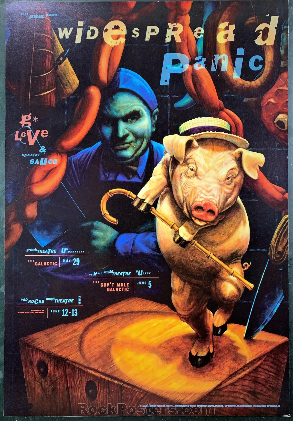 Bgp-192 - Widespread Panic - Greek Theatre - 1998 Poster - Near Mint Minus 1