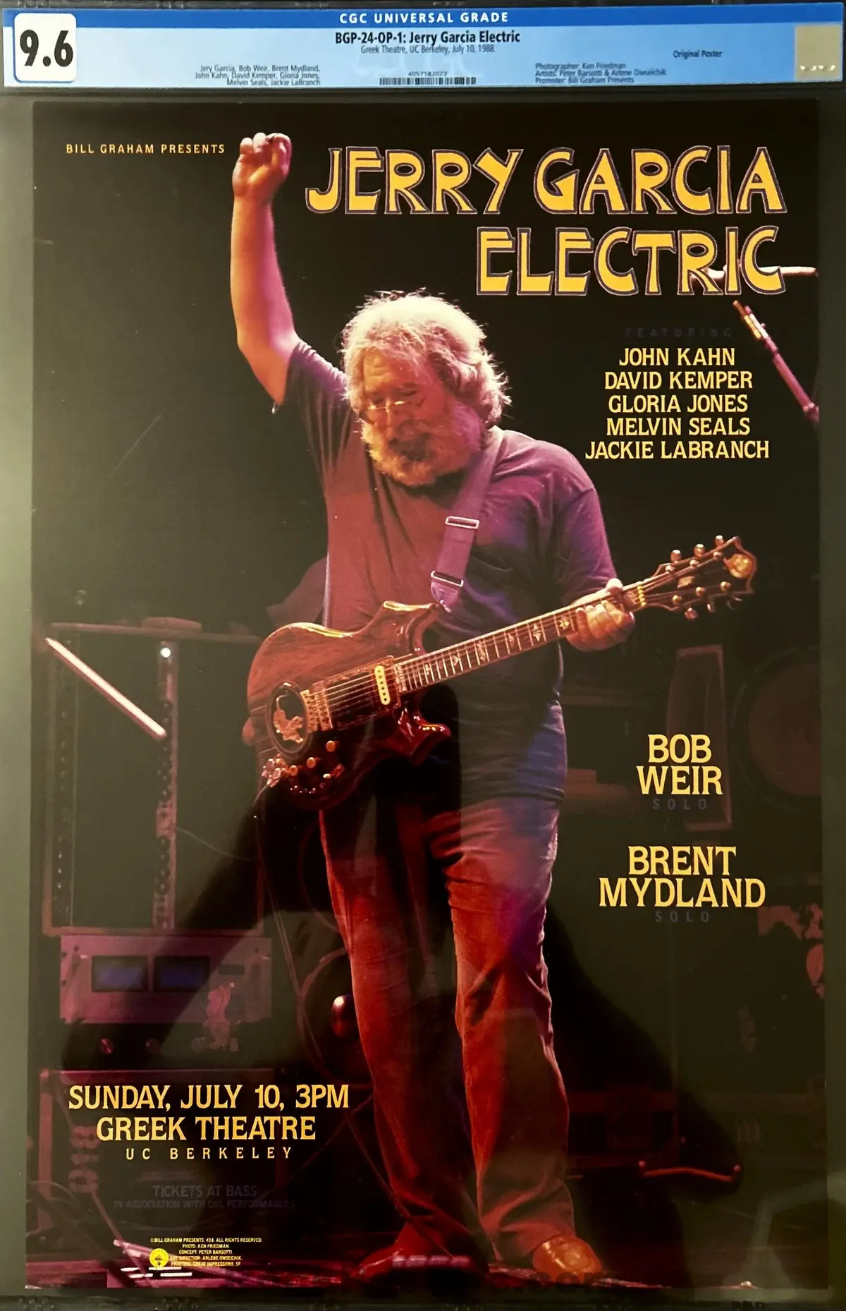 Auction - Bgp-24 - Jerry Garcia Band - 1989 Poster - Greek Theater - Cgc Graded 9.6 1