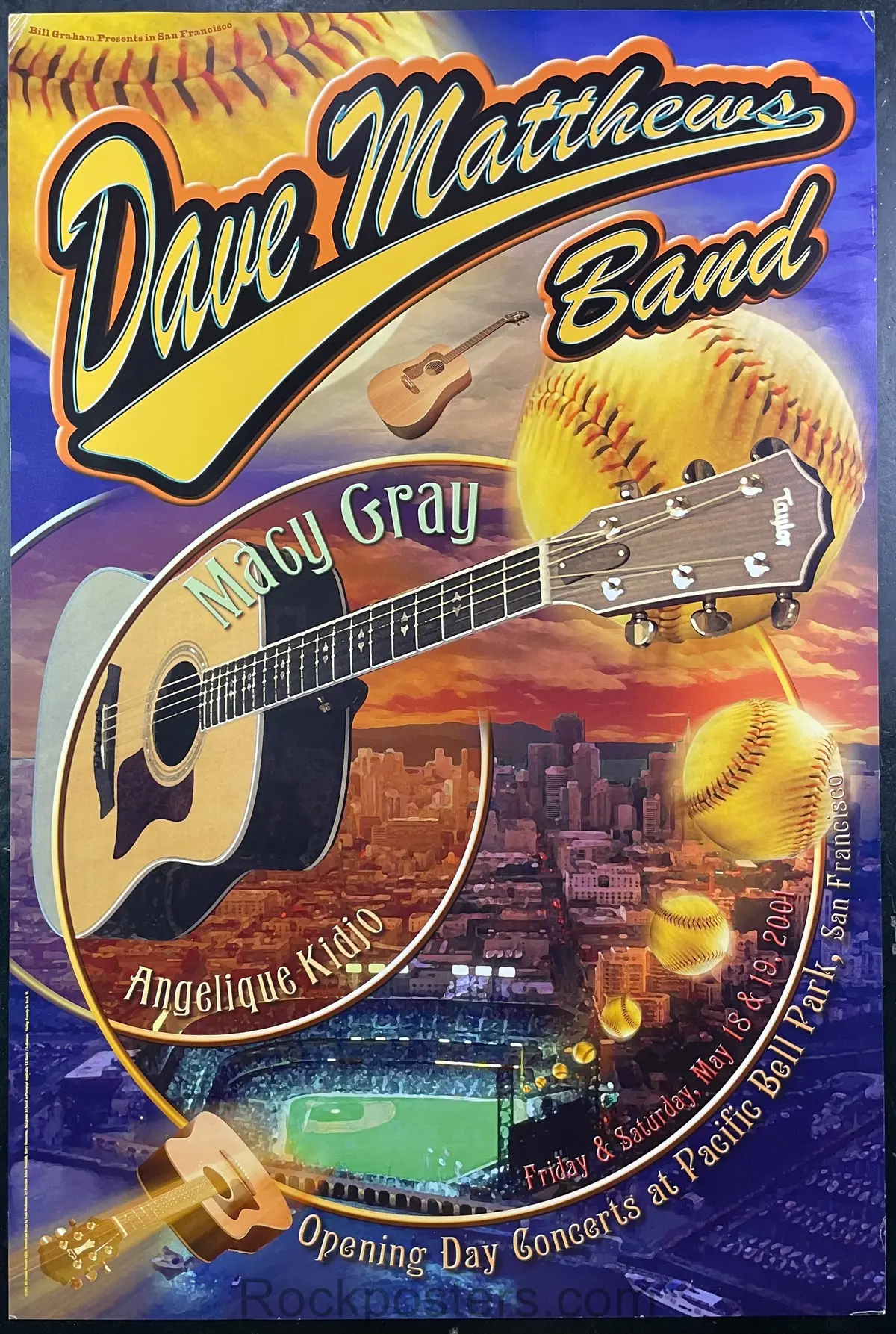Auction - Bgp-258 - Dave Matthews Band - 2000 Poster - Pac Bell Park - Very Good 1