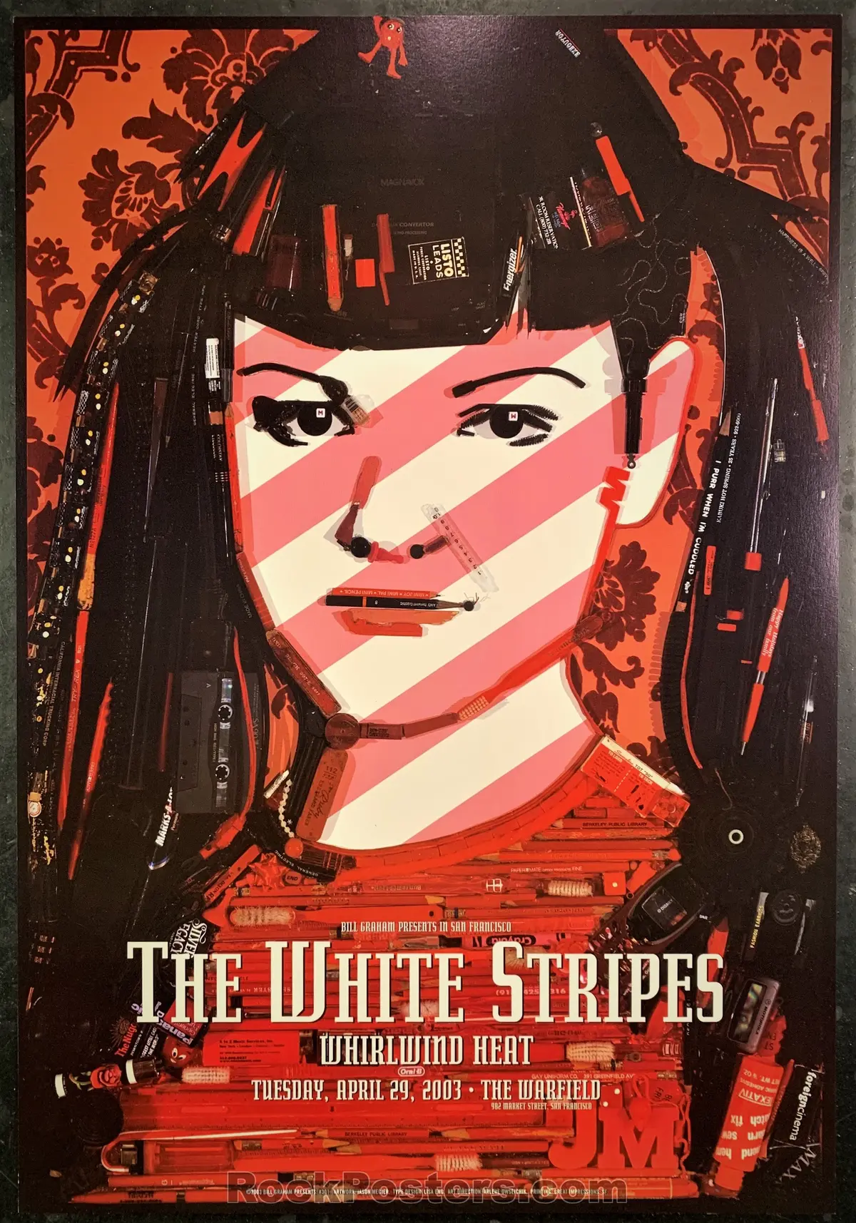 Bgp-301 - White Stripes - Jason Mecier - 2003  Poster - Warfield Theater - Near Mint Minus 1