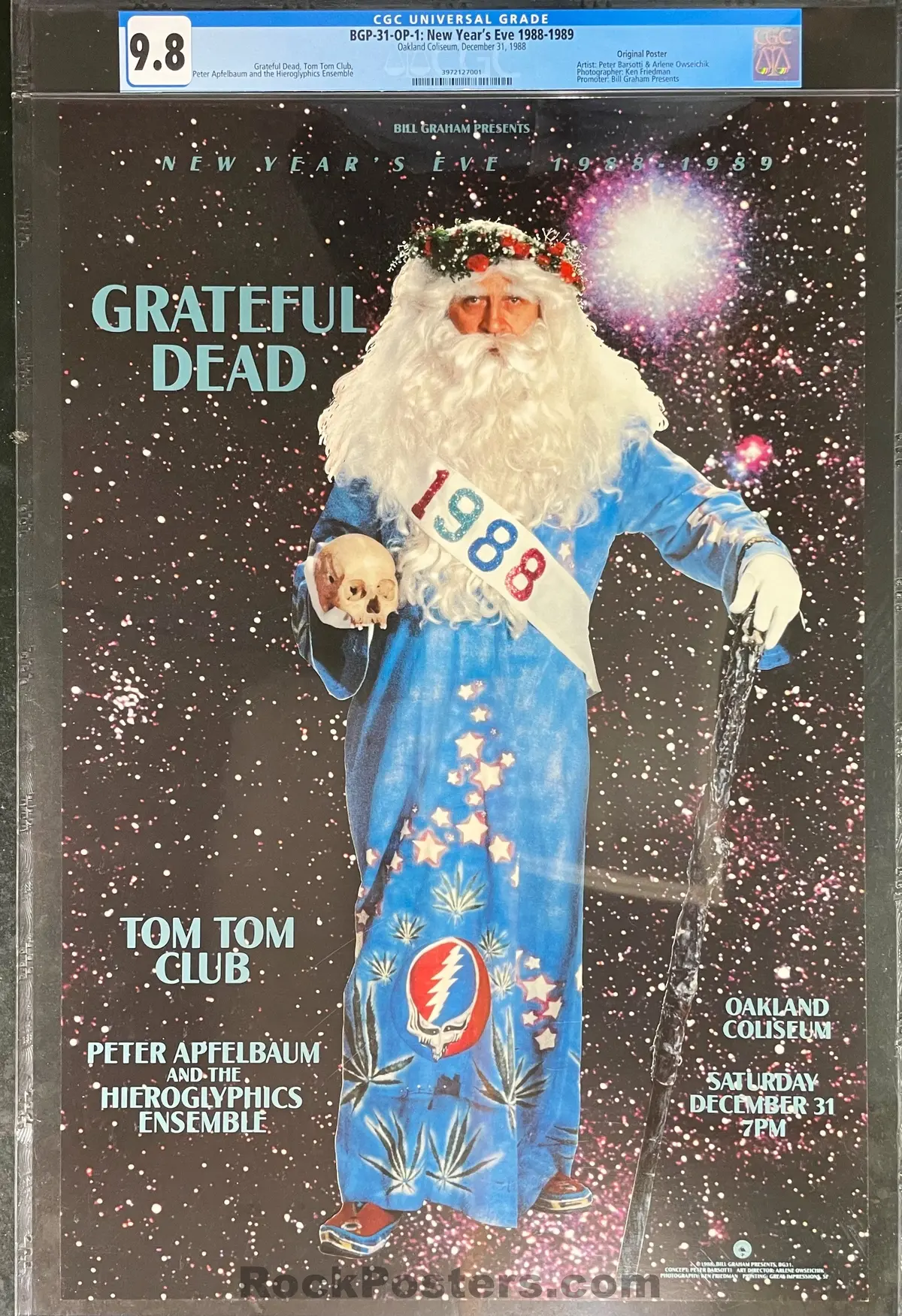 Auction - Bgp-31 - Grateful Dead - New Year's - 1988 Poster - Oakland Coliseum - Cgc Graded 9.8 1