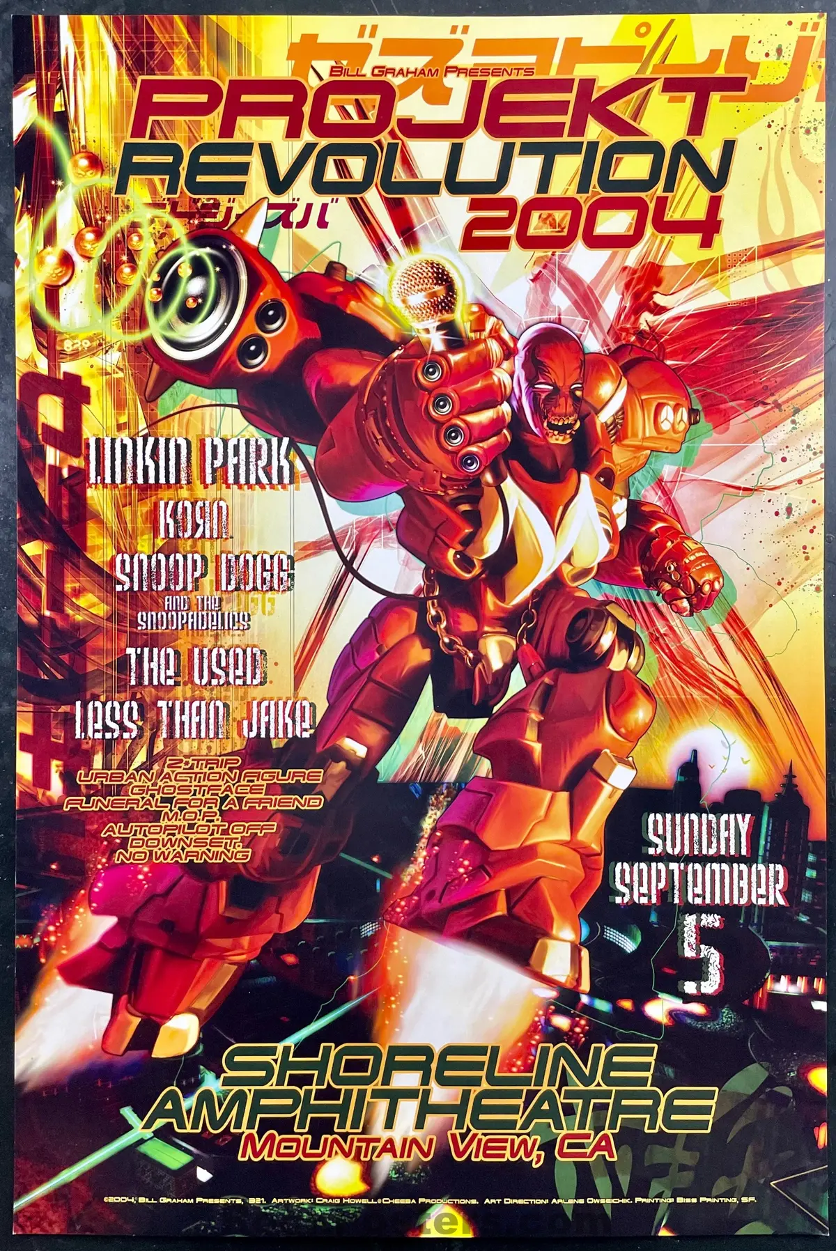 Bgp-321 - Projekt Revolution - Linkin Park - 2004 Poster - Shoreline Amphitrite  - Near Mint Minus 1