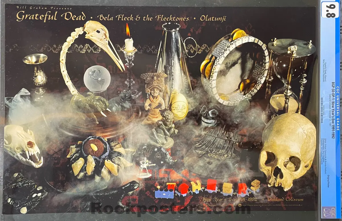 Auction - Bgp-50 - Grateful Dead - New Years 1991 Poster - Oakland Coliseum - Cgc Graded 9.8 1
