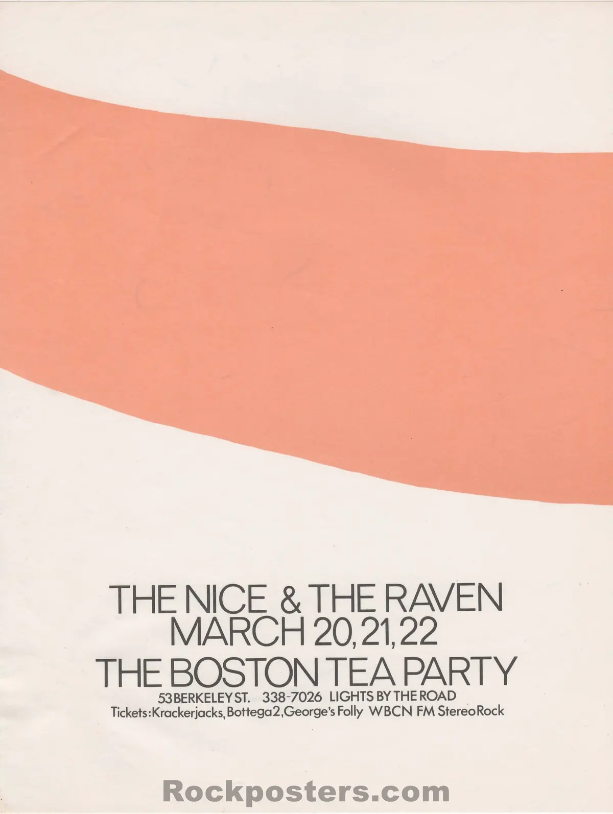 Auction - The Nice Keith Emerson - 1970 Handbill - Boston Tea Party - Near Mint Minus 1