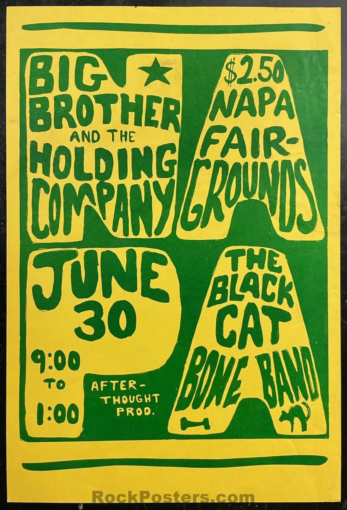 Auction -  Big Brother - Janis Joplin - 1967 Poster - Napa Ca - Excellent 1