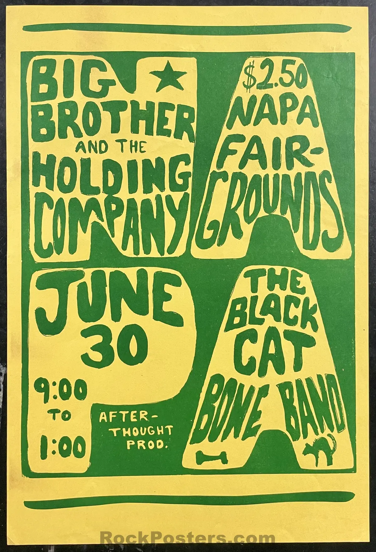 Auction -  Big Brother Janis Joplin - 1967 Poster - Napa Ca - Excellent 1