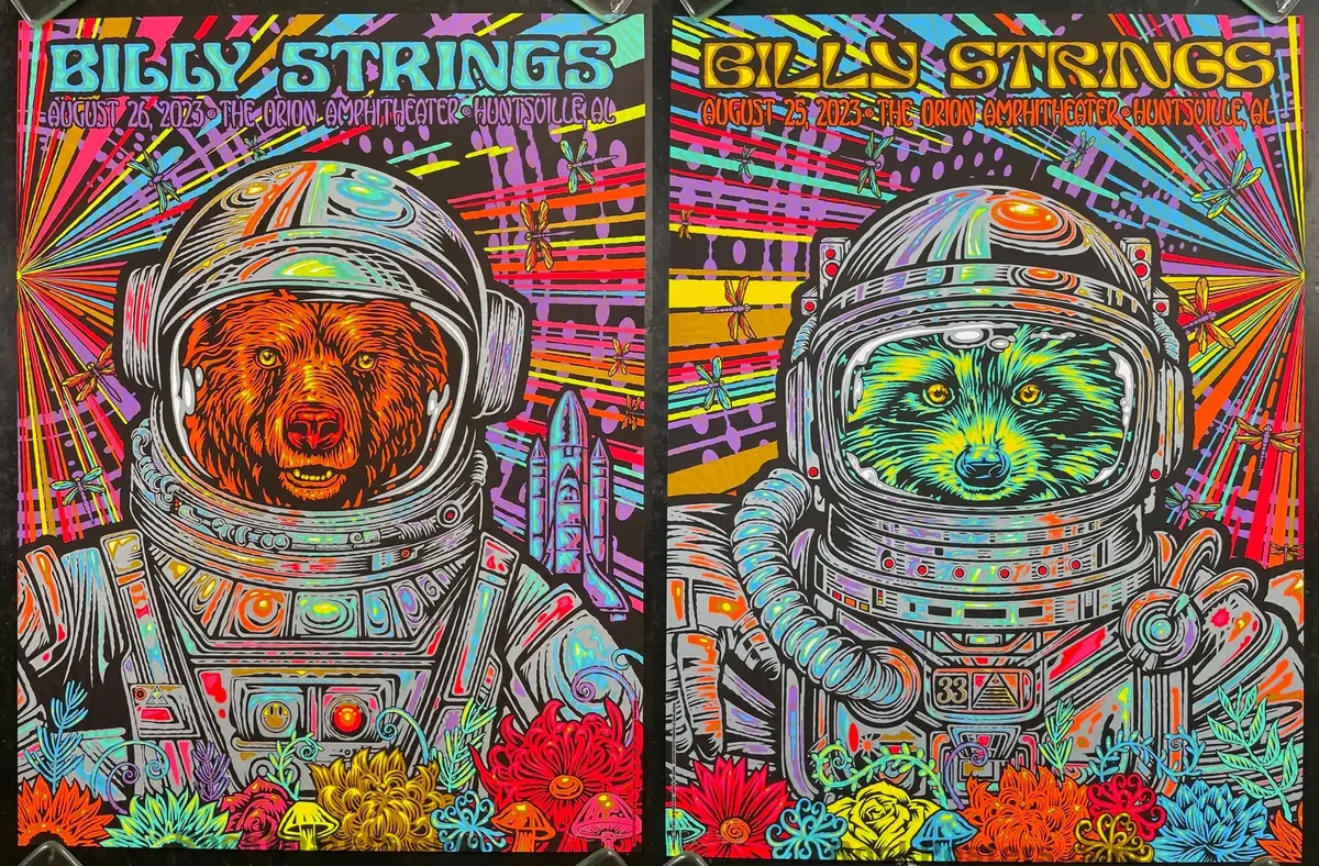Auction - Billy Strings - Huntsville '23 - Todd Slater - Two Poster Set - Artist Editions Of 50 - Mint 1