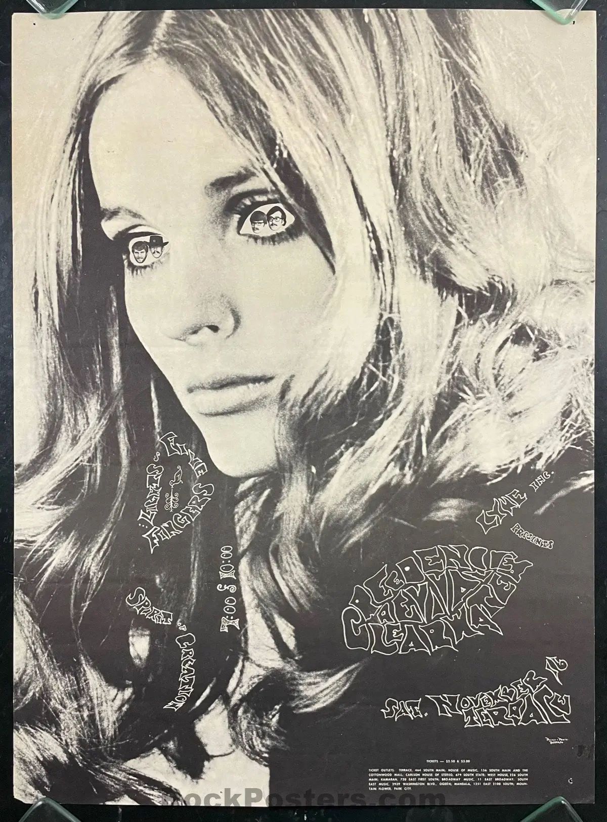 Auction - Creedence Clearwater - 1968 Poster - Salt Lake City -  Excellent 1